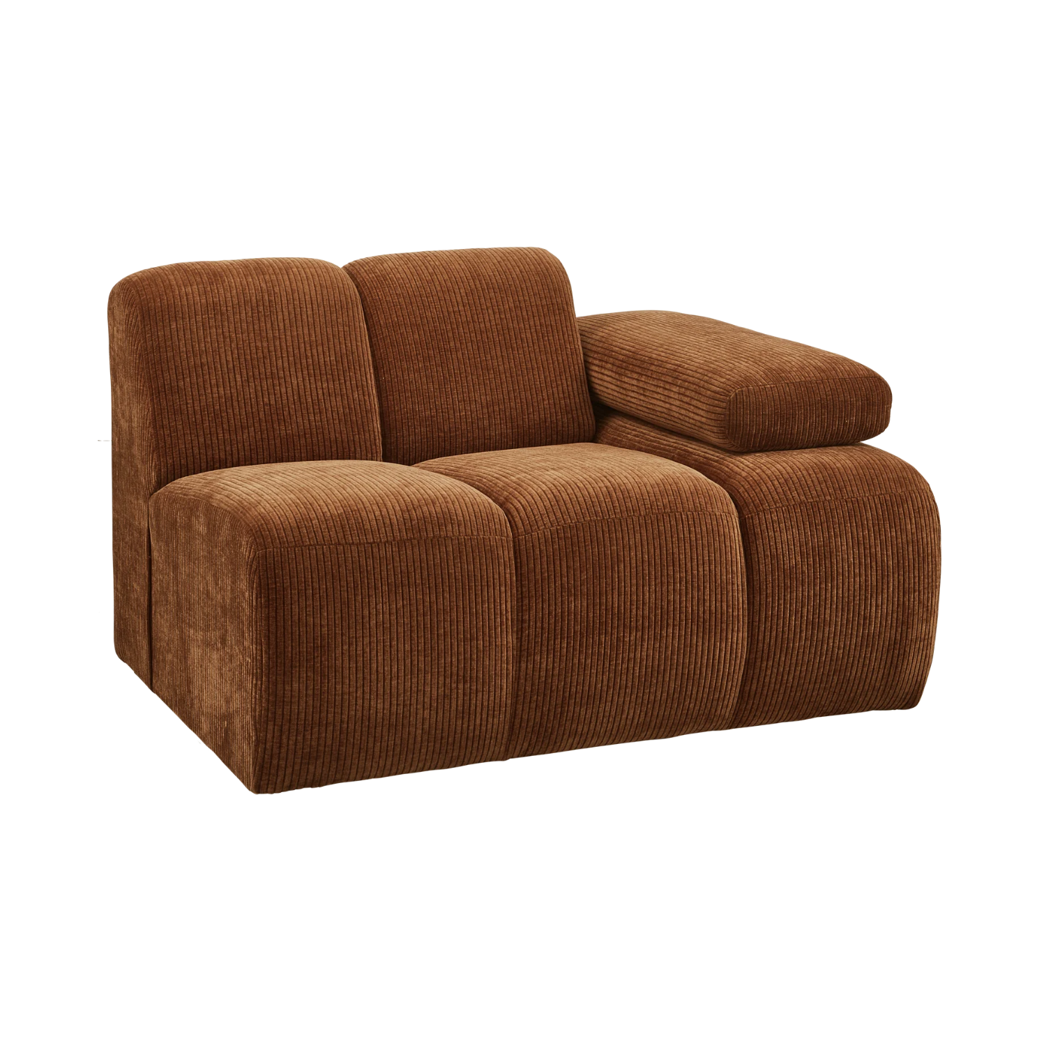 Modulárna pohovka MOJO - pravý prvok hnedý zamat