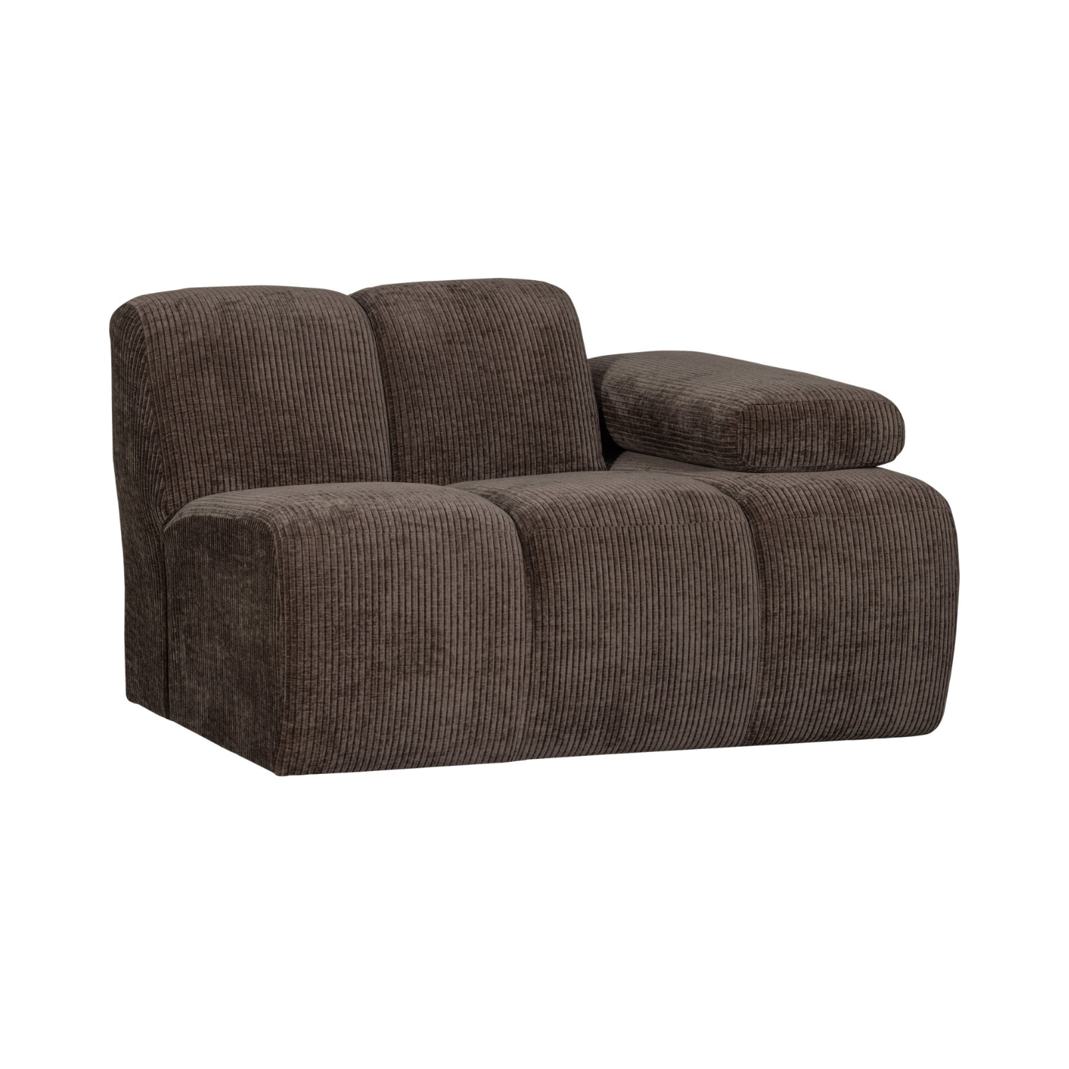 MOJO modular sofa - right-side element dark brown corduroy