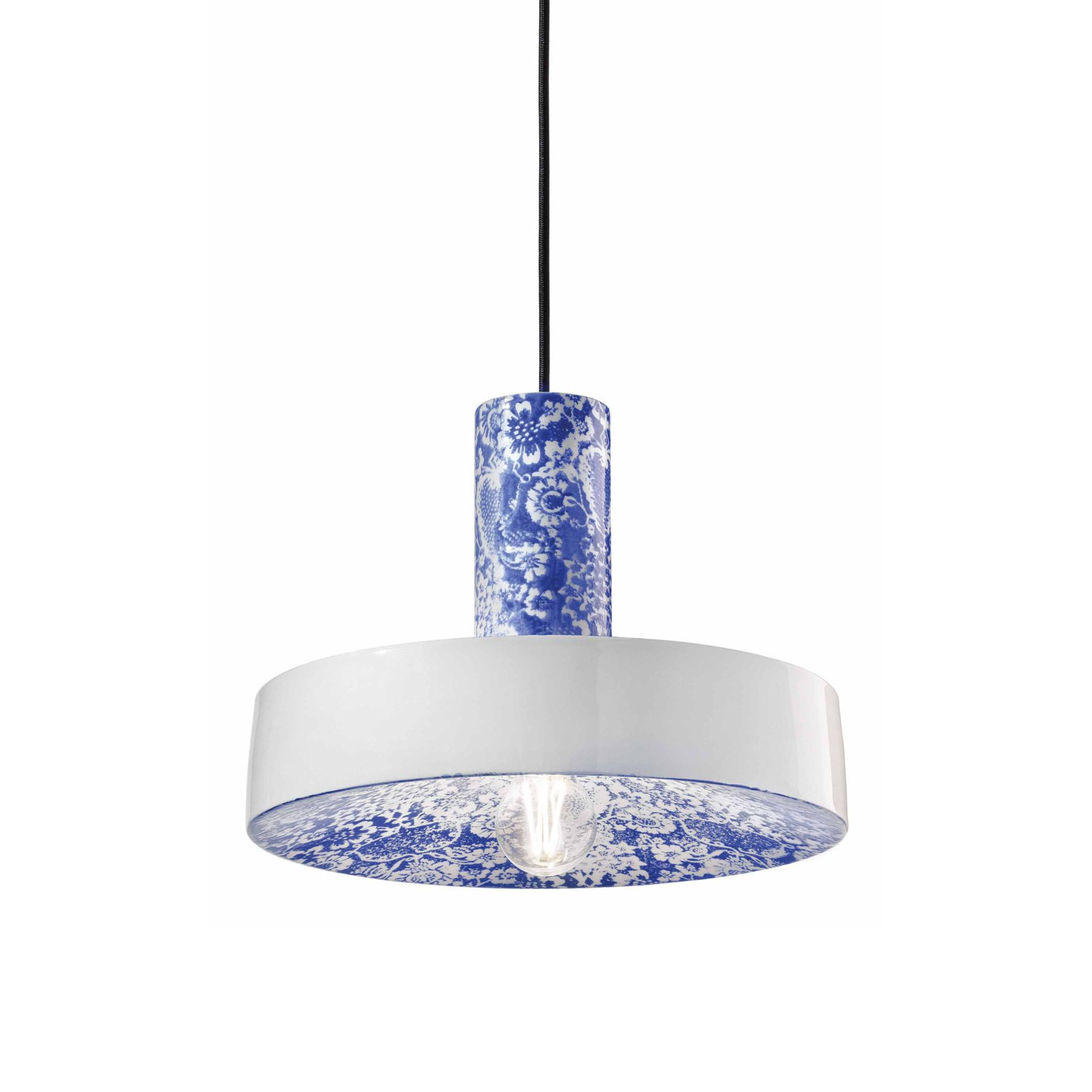Závesná keramická lampa PI modré kvety