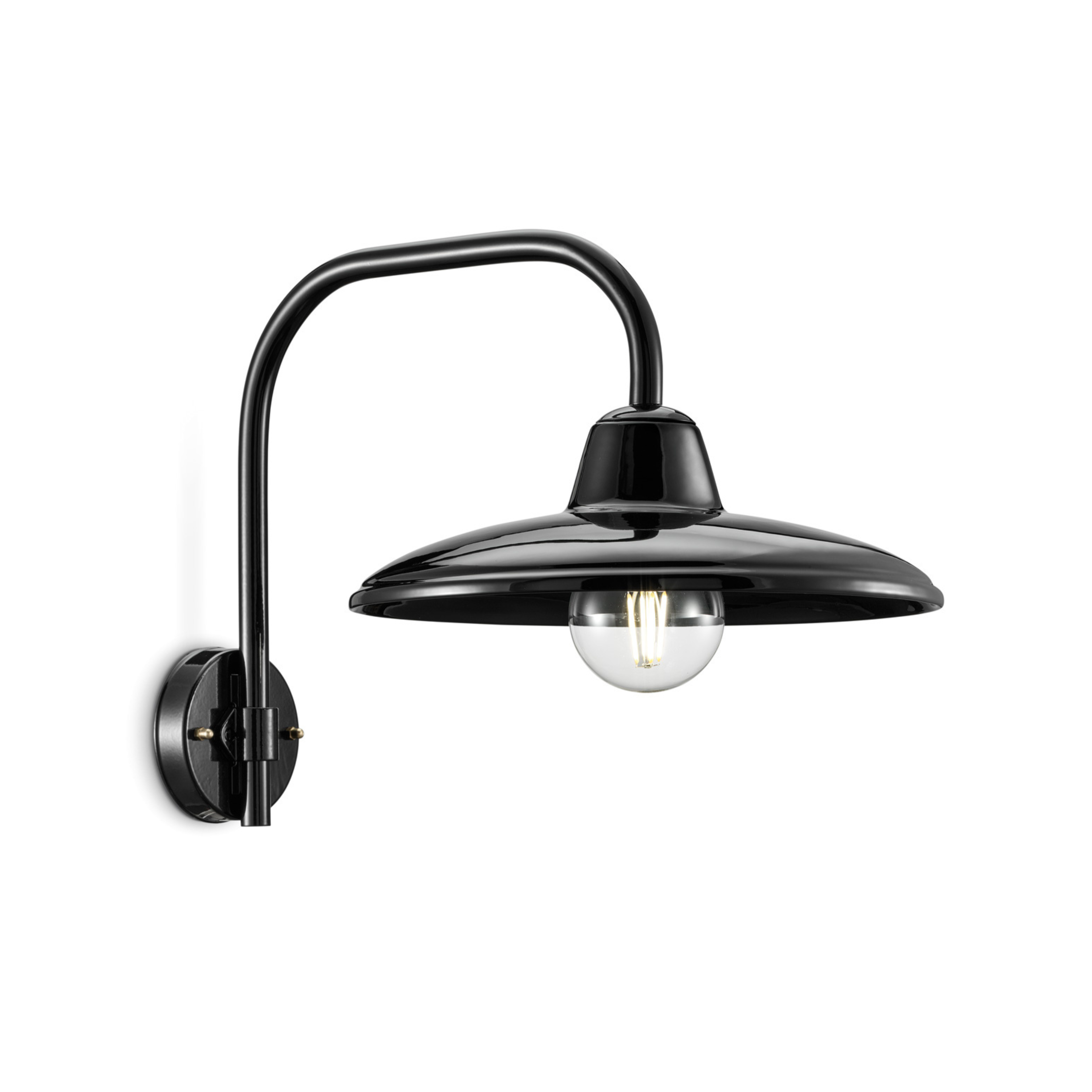Wall lamp with ceramic arm B&W black