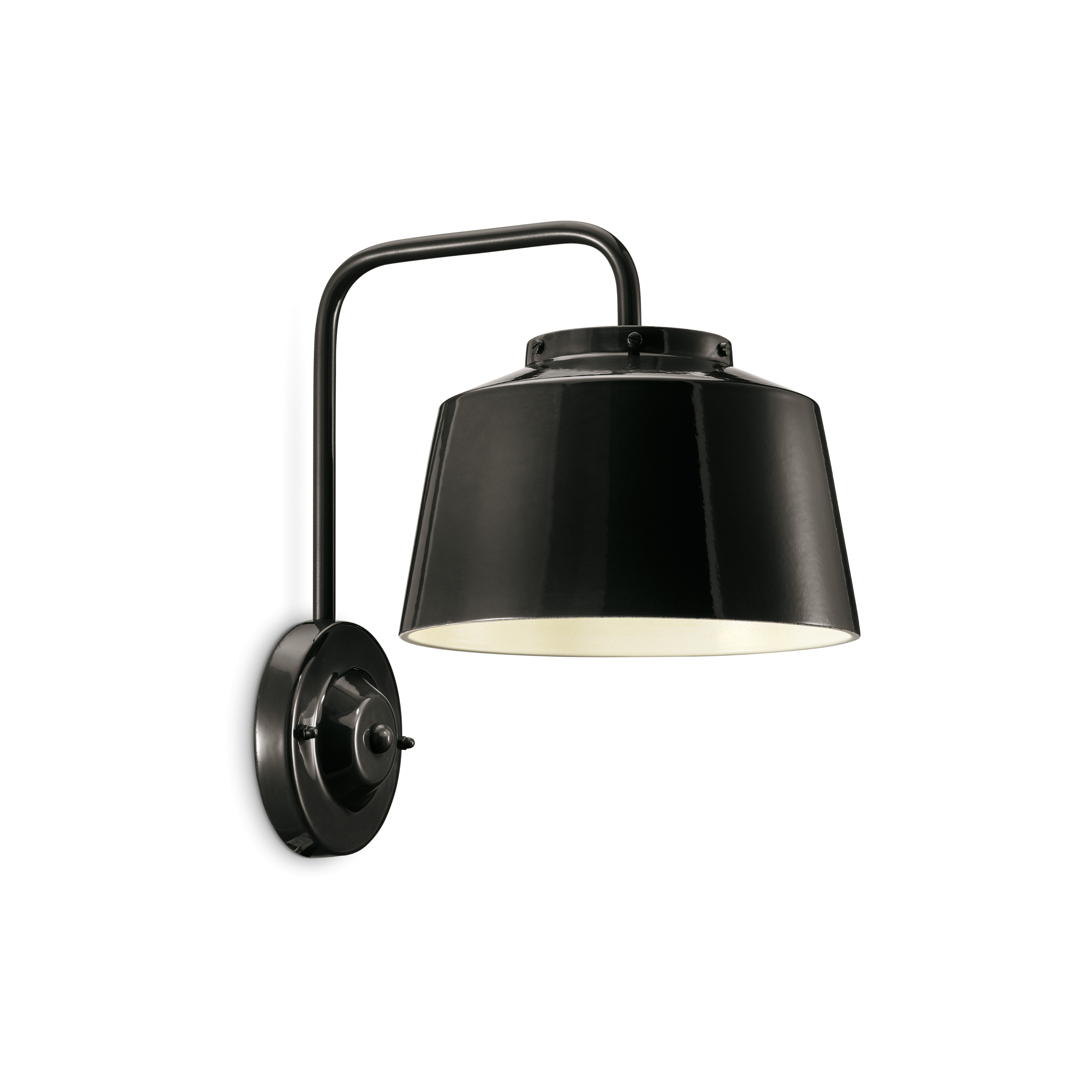 50's Black Ceramic Wall Lamp