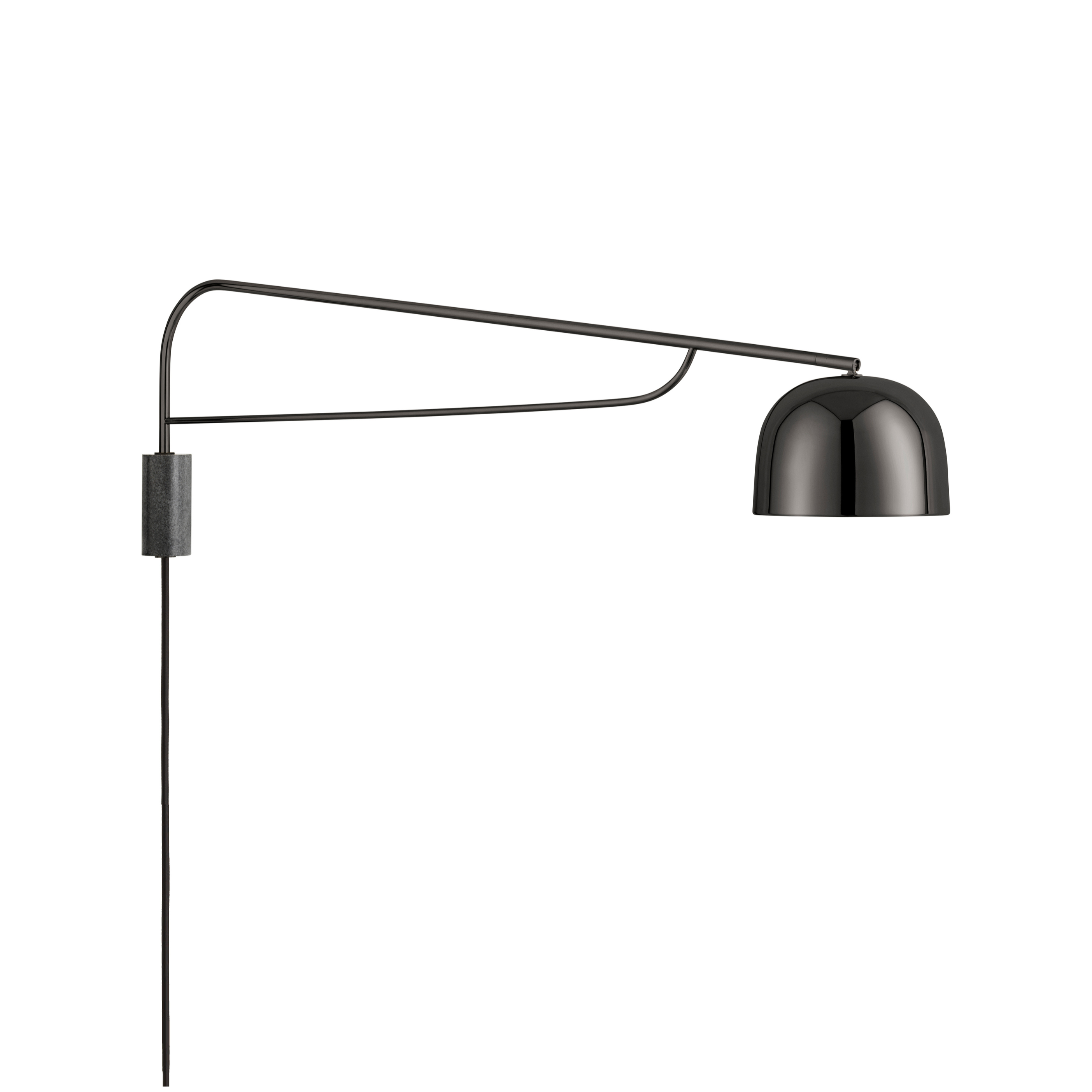 GRANT wall lamp in black with black granite