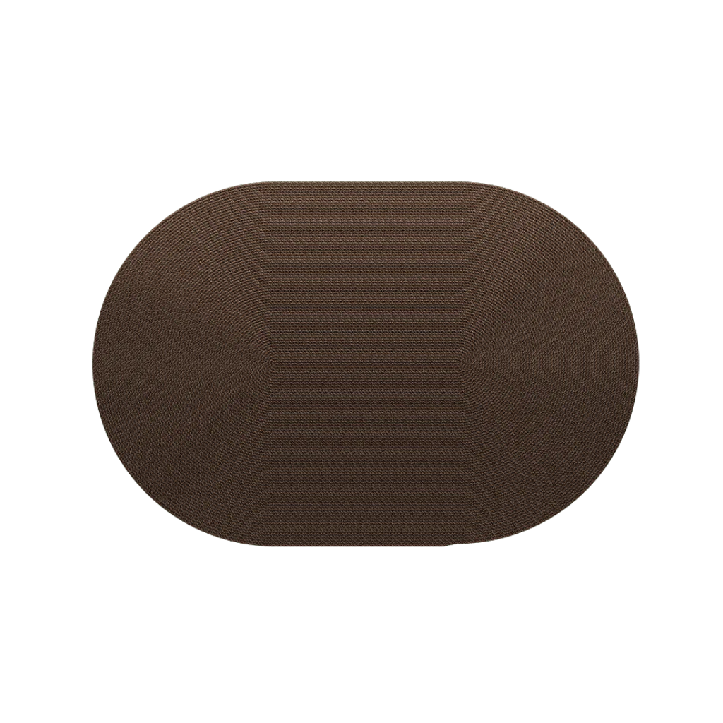 Brown oval outdoor rug NAMI