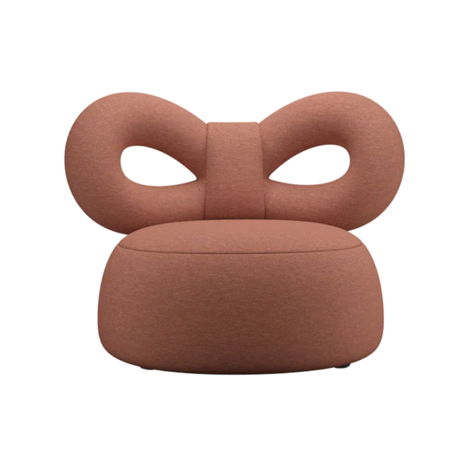 RIBBON armchair in salmon pink