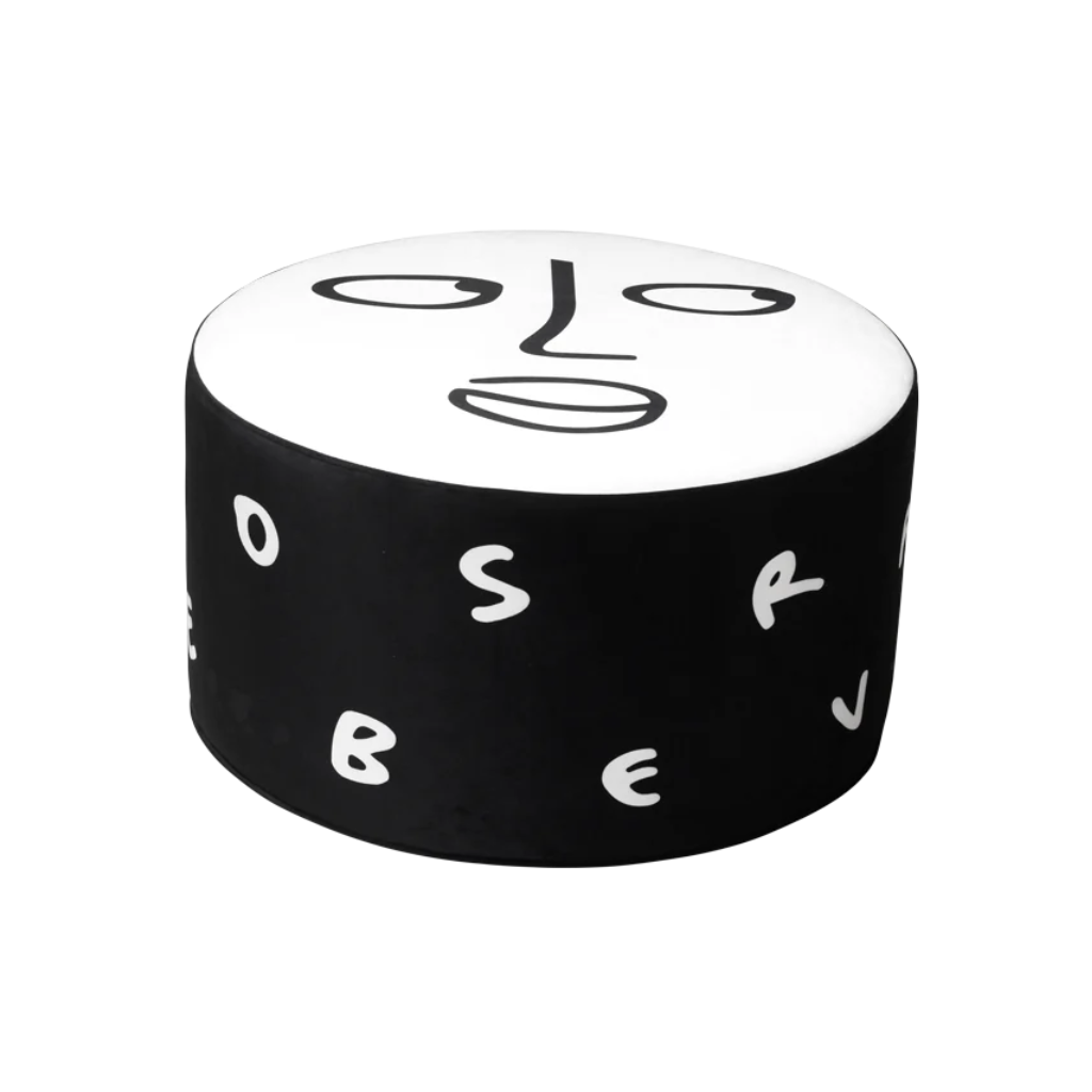 Puf SLNEČNÝ PRÍBEH čierno-biely