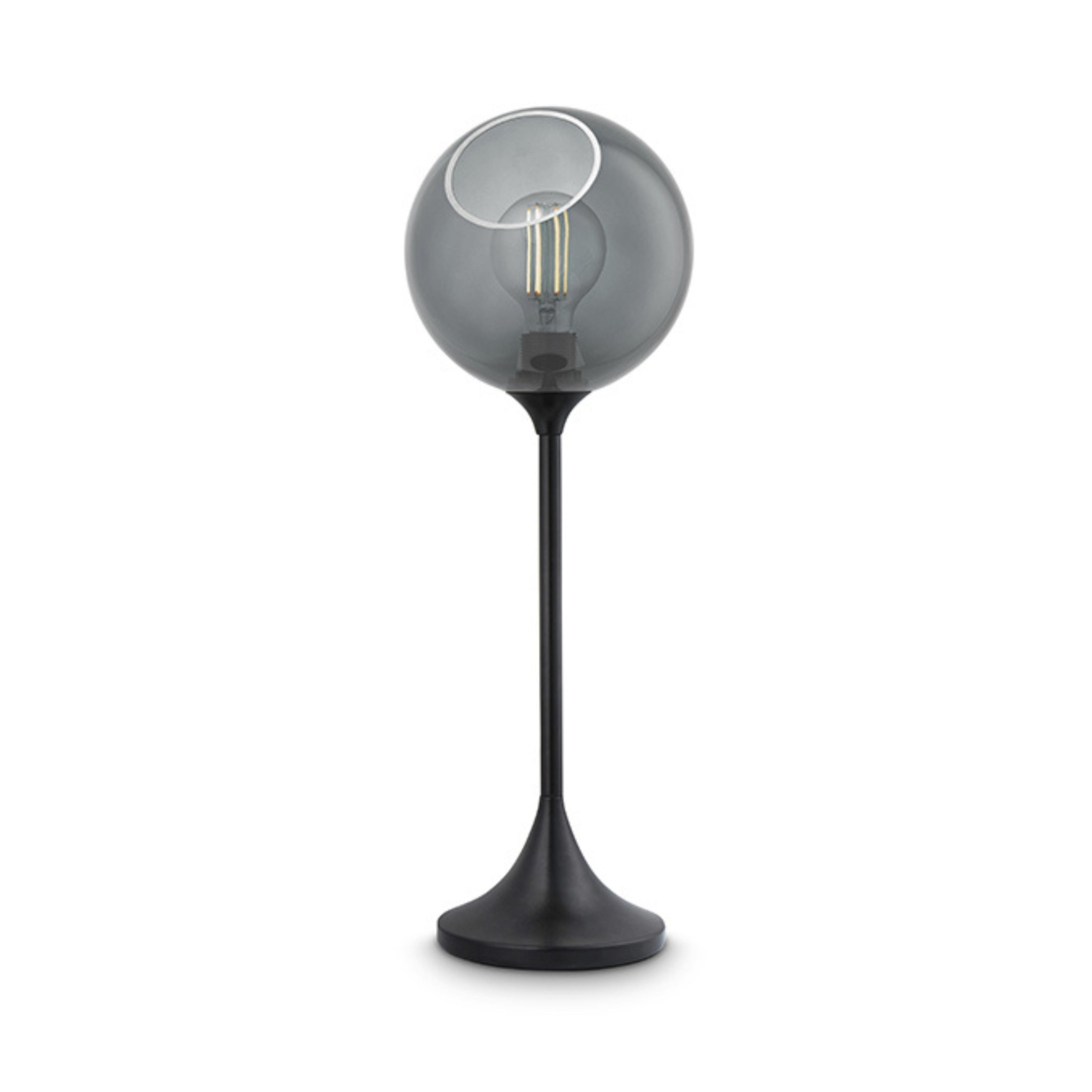 BALLROOM smoky table lamp with black base