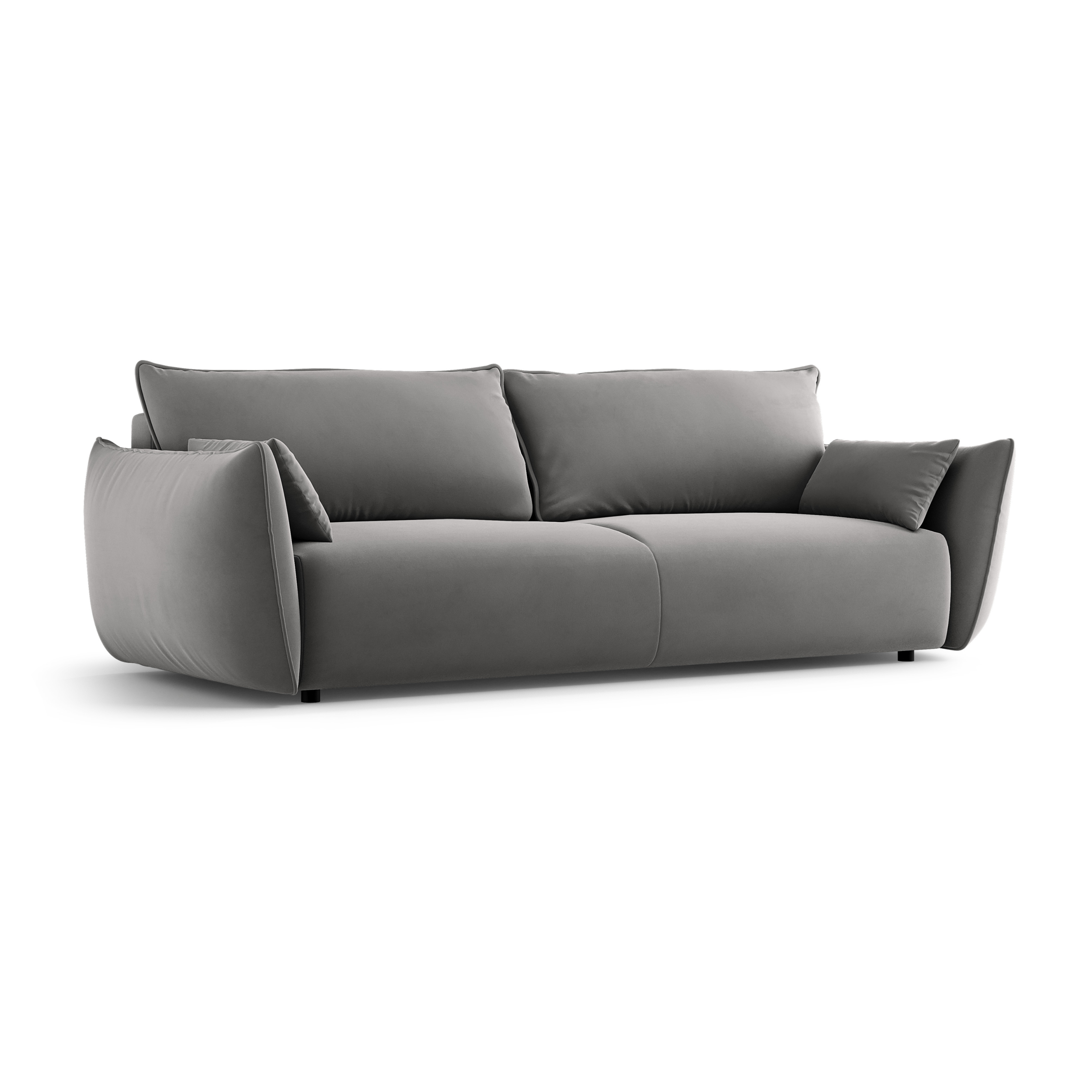 Velvet sofa with a sleeping function MATERA gray