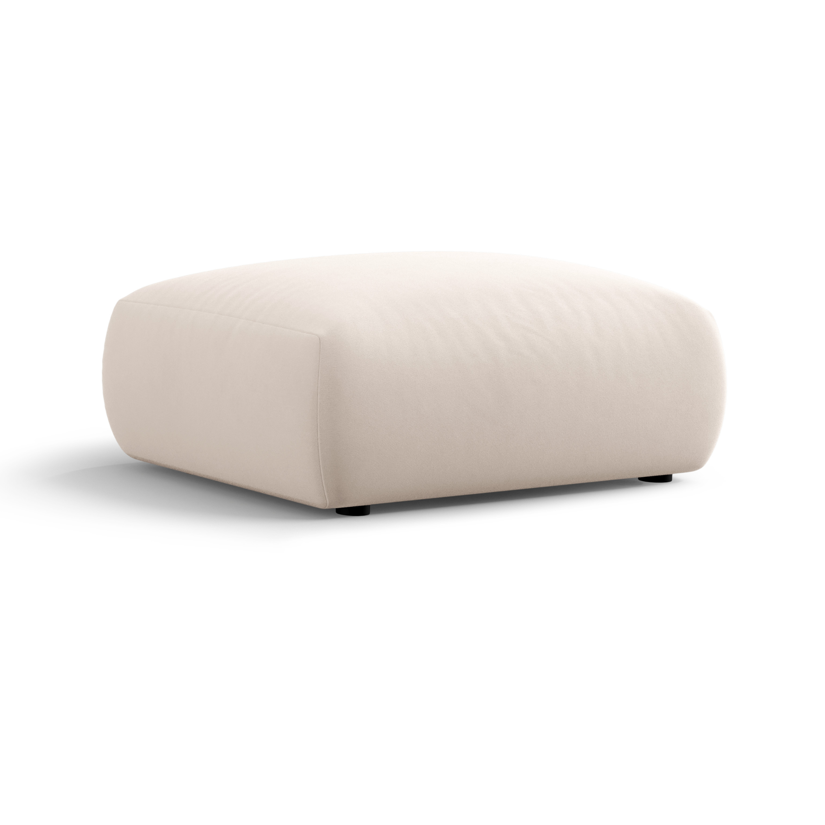 Beige velvet pouf MATERA