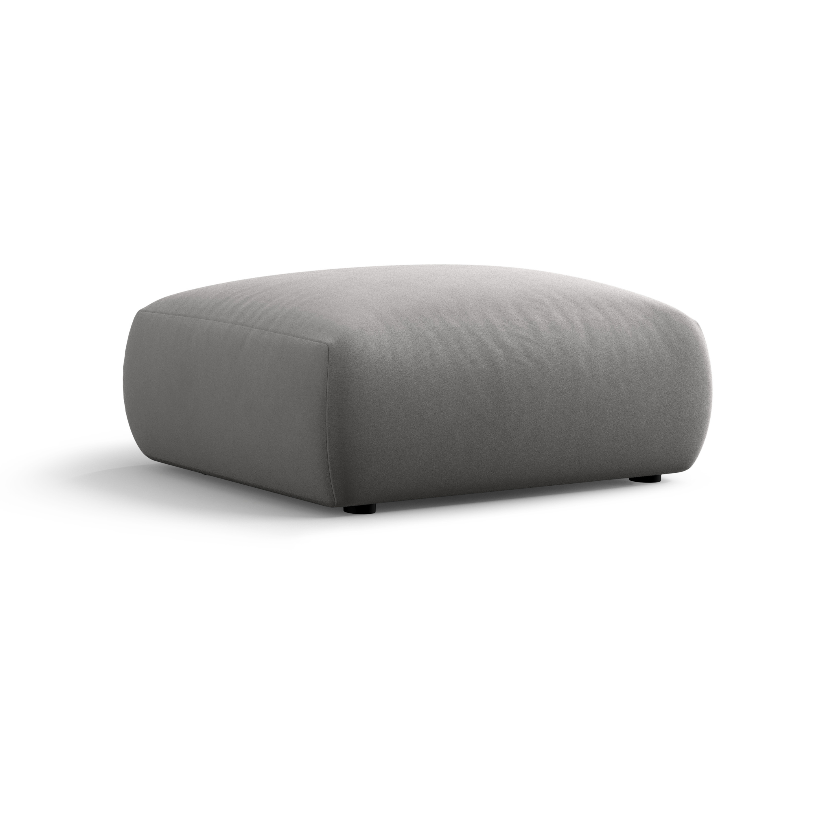 Puf zamatový MATERA šedý