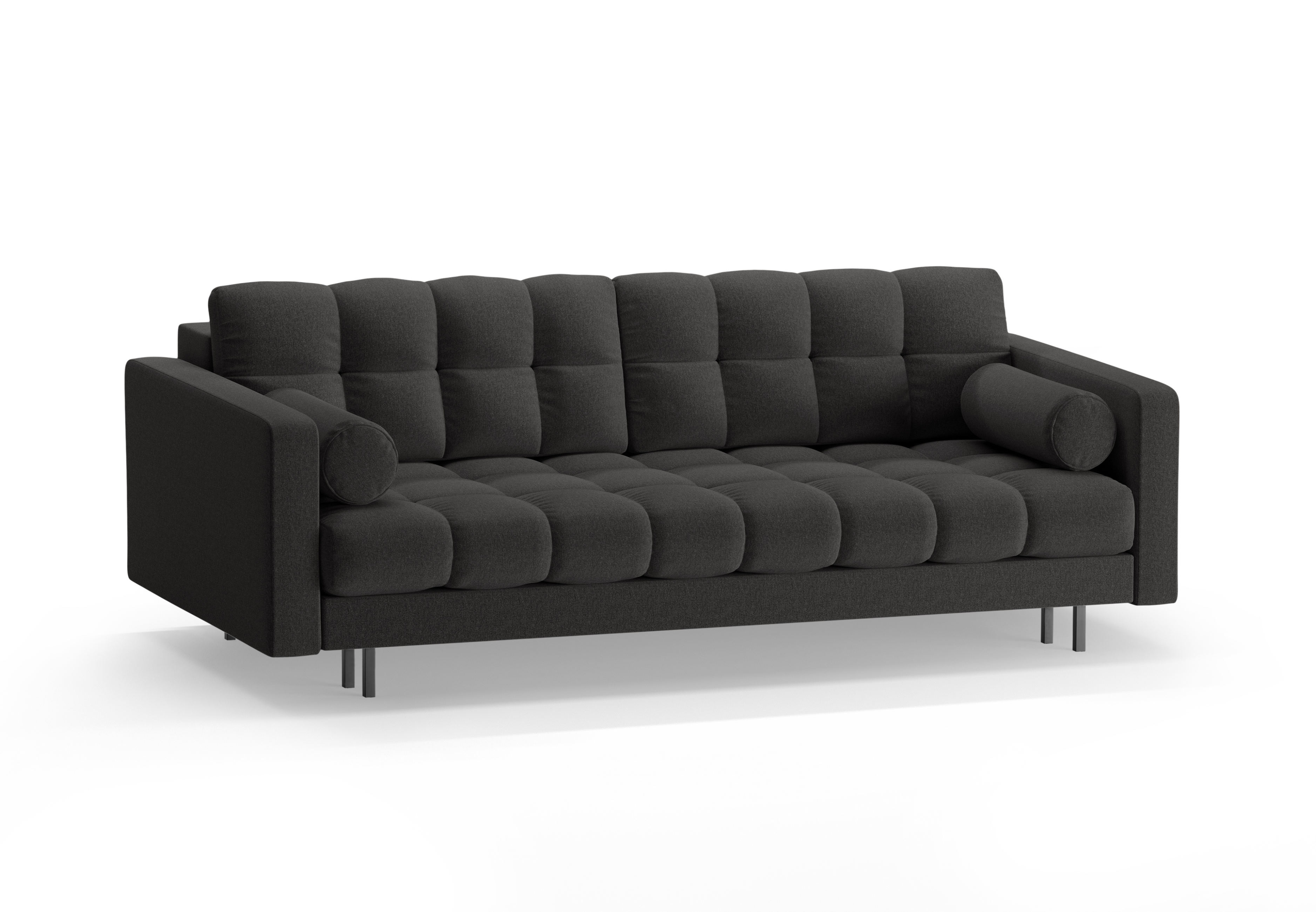 3-seater sofa with sleeping function BALI dark gray with black base