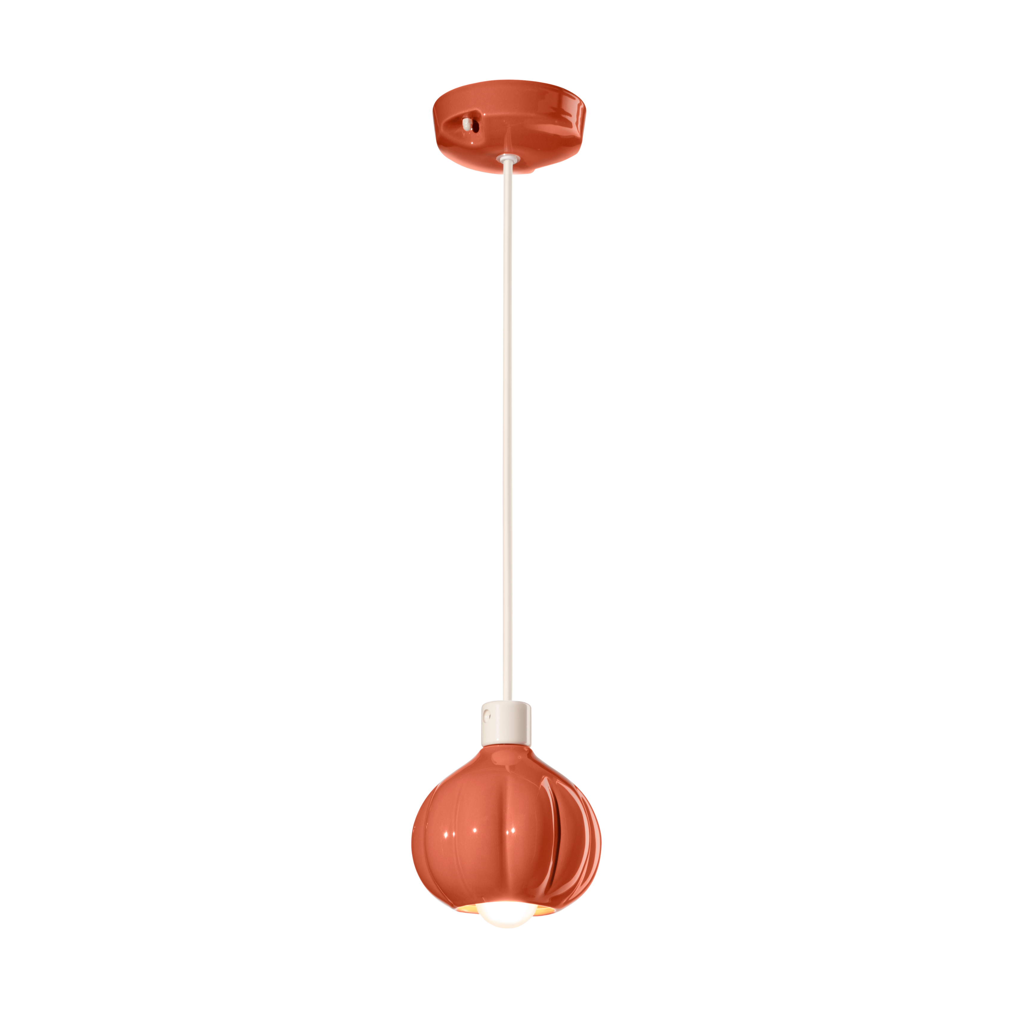 Závesná keramická lampa AFOXÉ oranžová