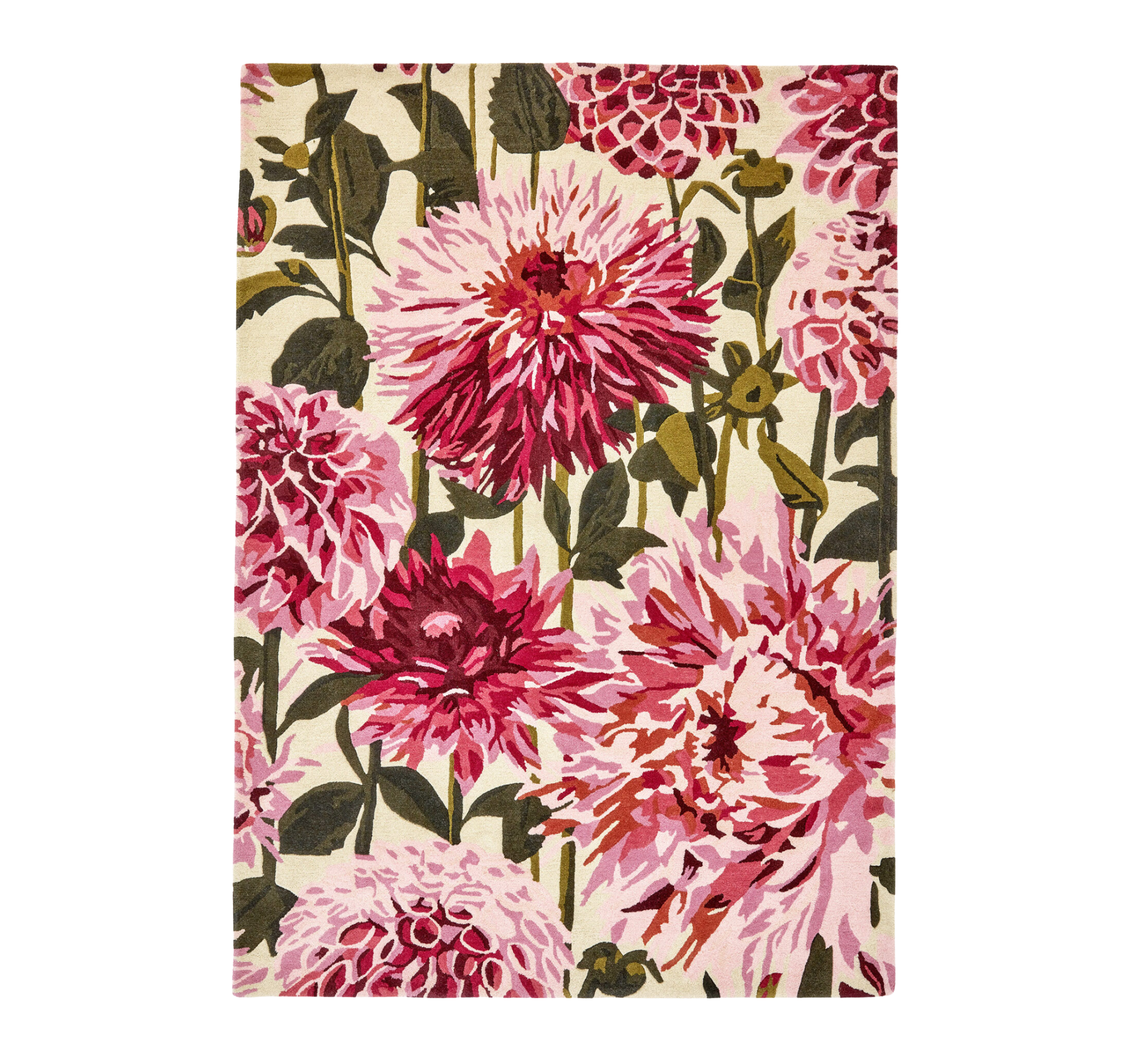 Dahlia Fuchsia Palm rug pink-green