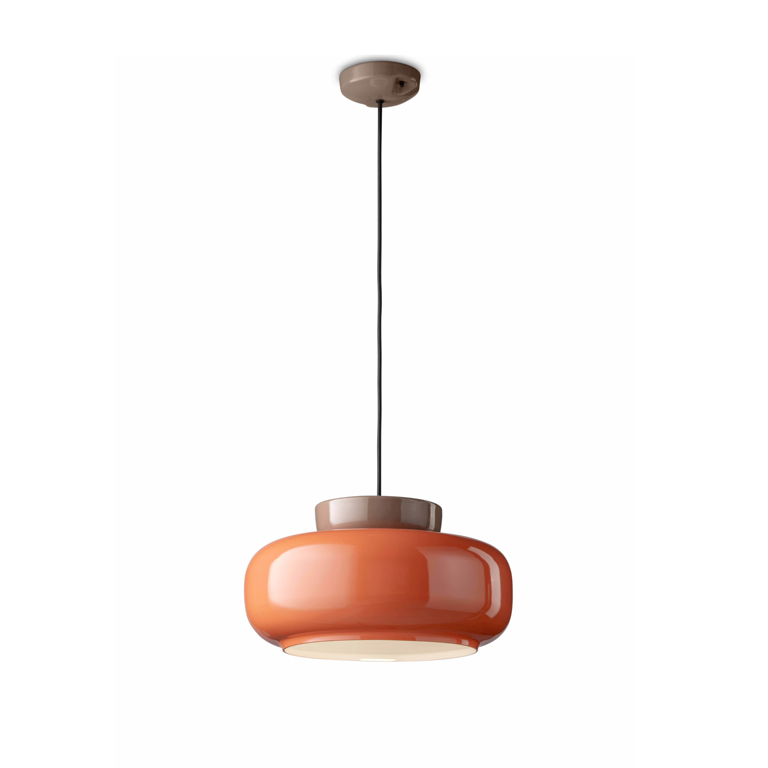 MARACANÀ orange ceramic pendant lamp with mocha