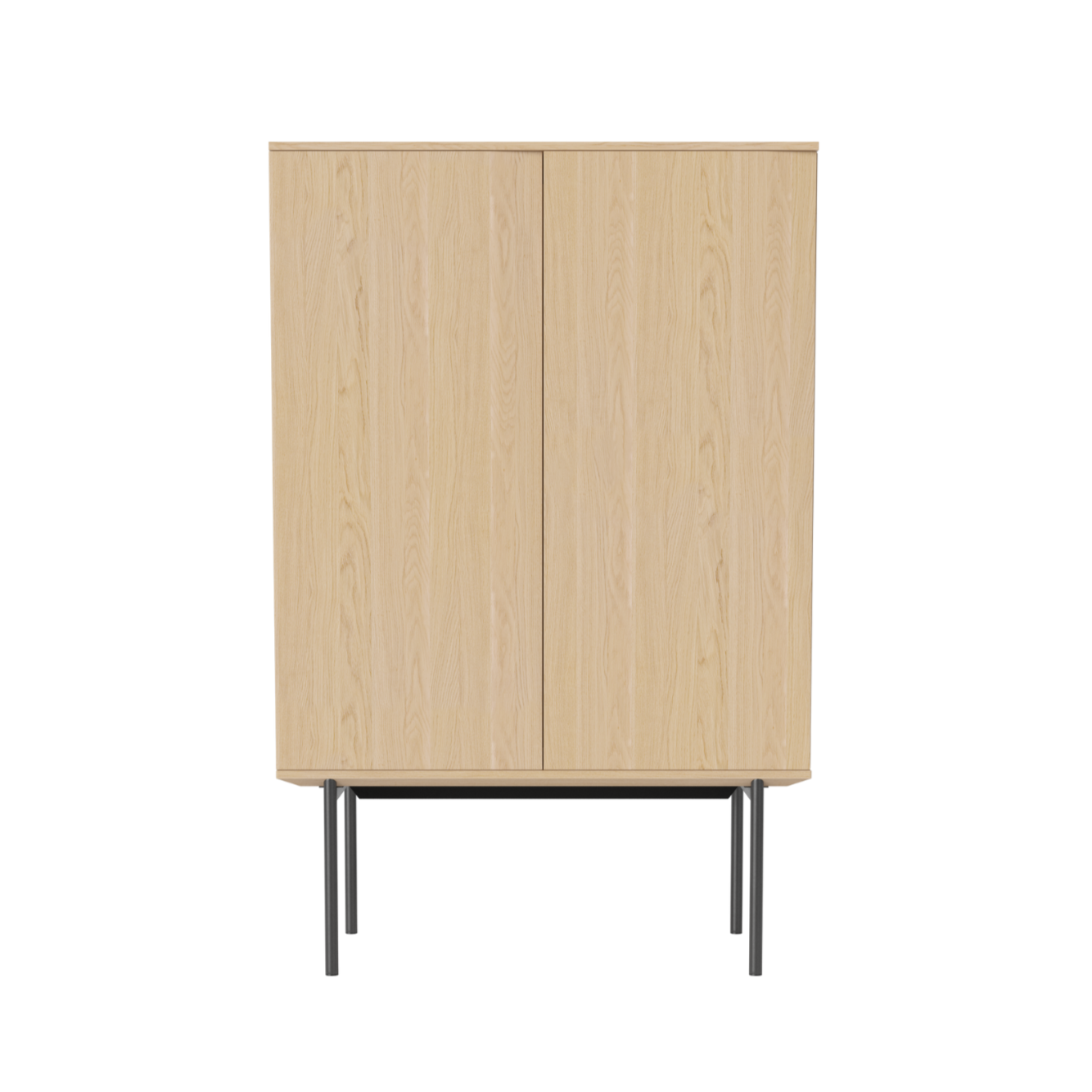 Skriňa SILENT bielené dubové drevo so železným podstavcom