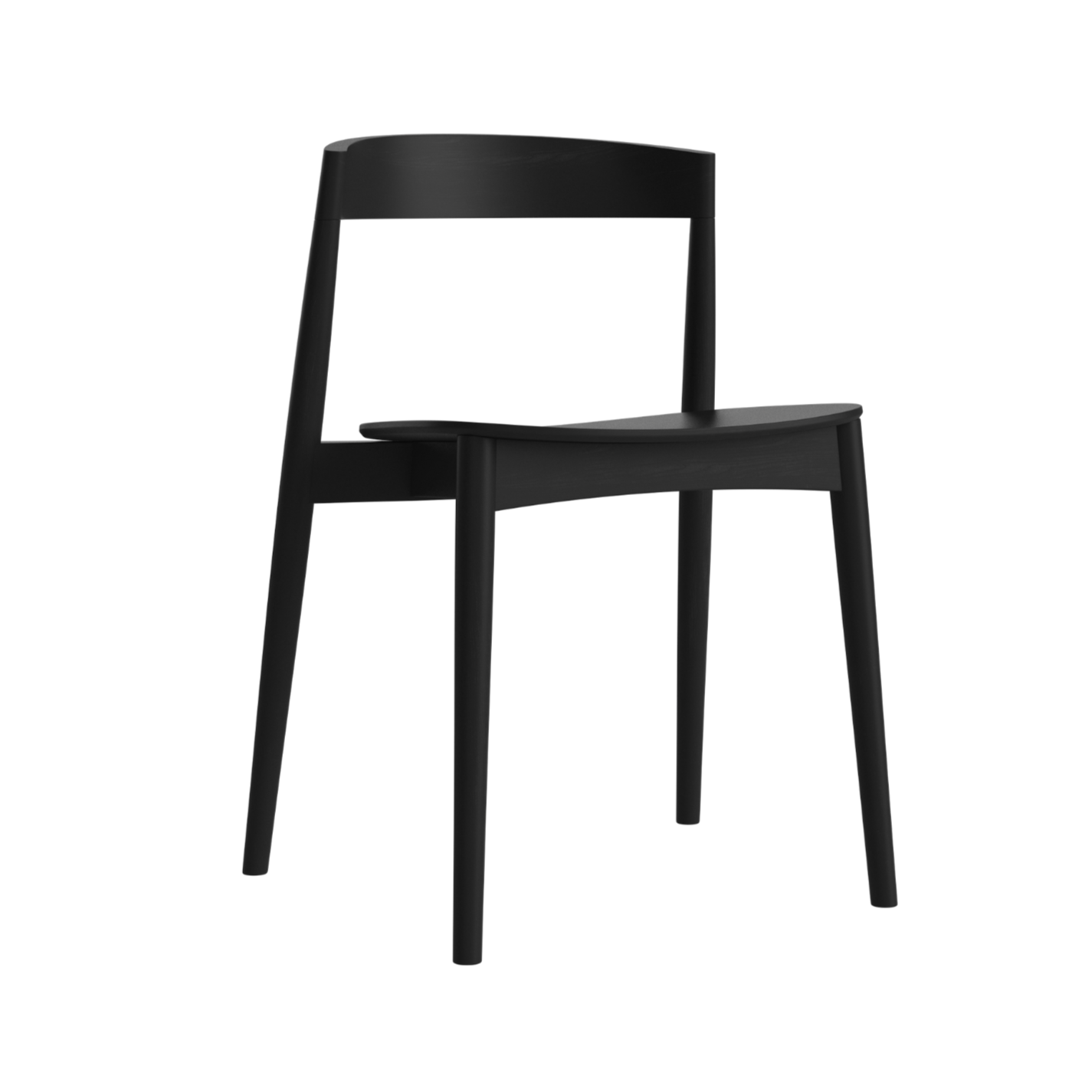 Stolička KITE z lakovaného dubového dreva na čierno