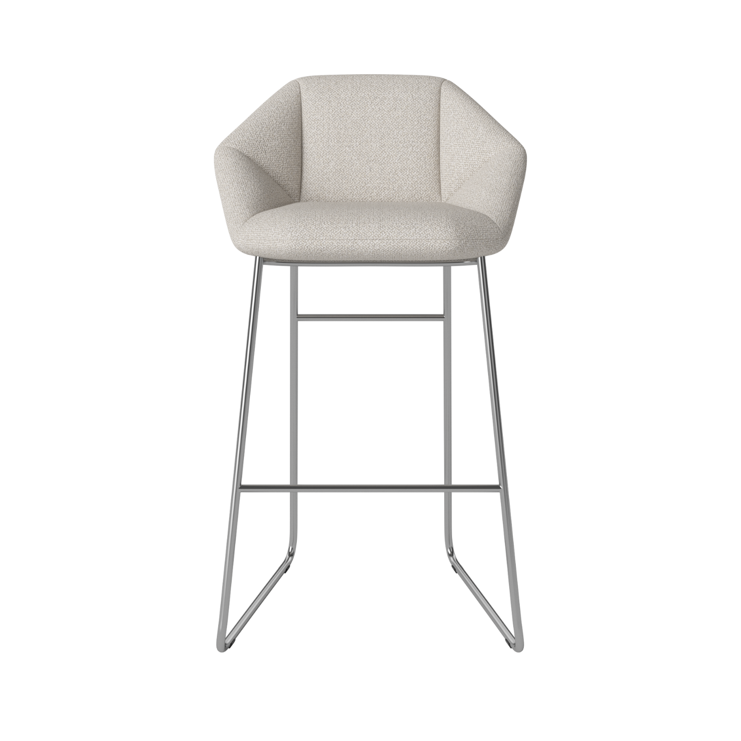 Barová stolička KIMONO s chrómovanou oceľovou základňou