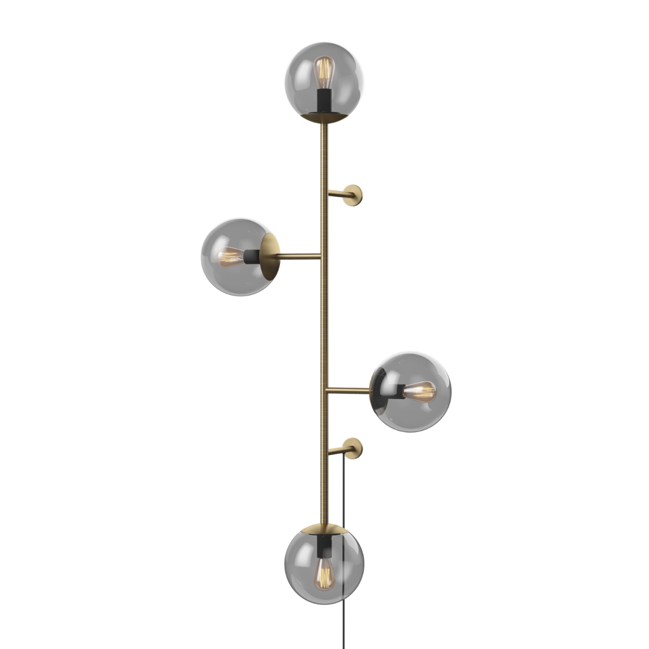 Nástenné svietidlo ORB sklo a antická mosadz