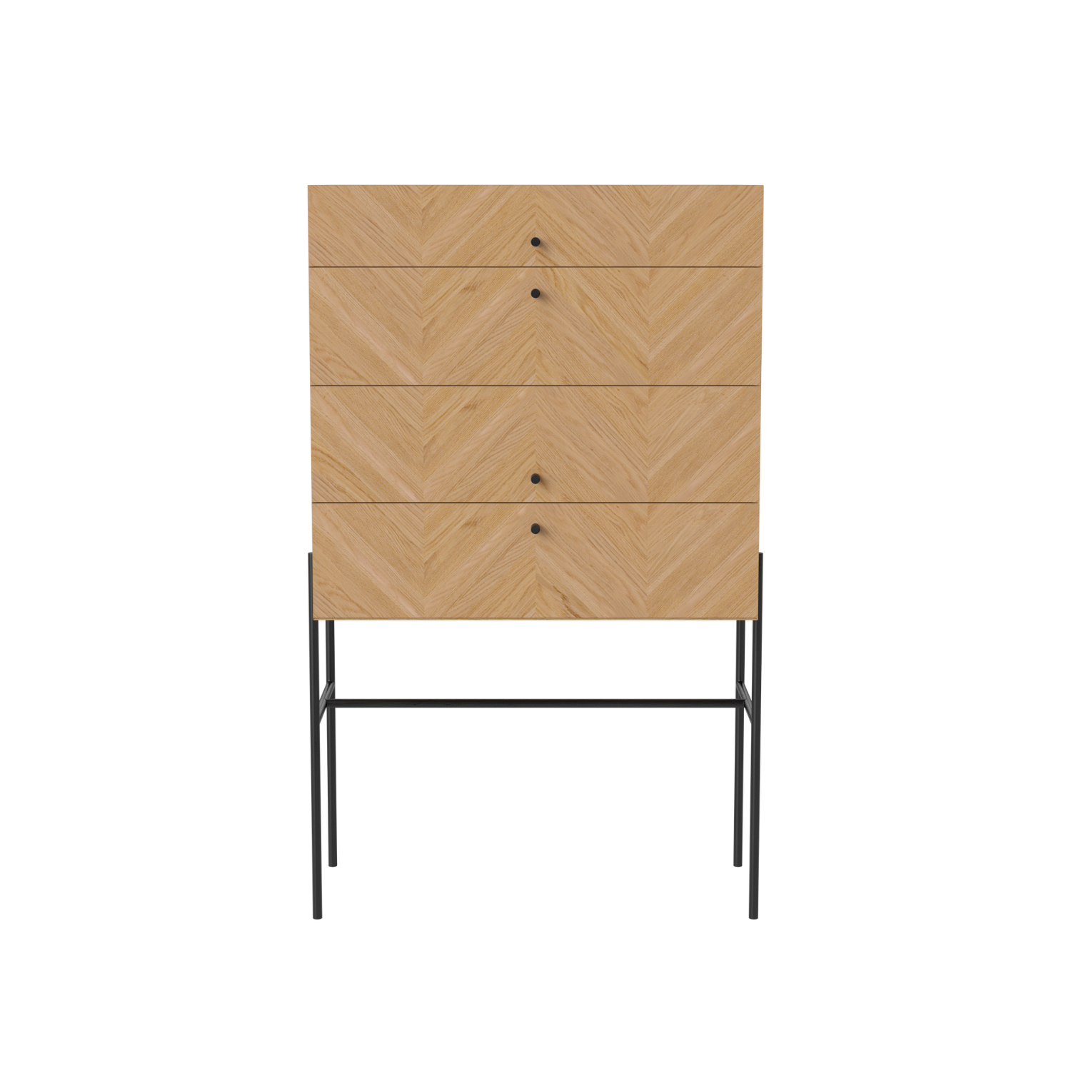 Komoda LUXE z dubového dreva s čiernym podstavcom