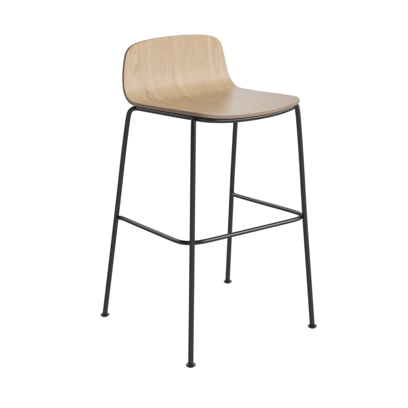 Hoker PALM bielený dubový dyha s čiernym kovovým podstavcom