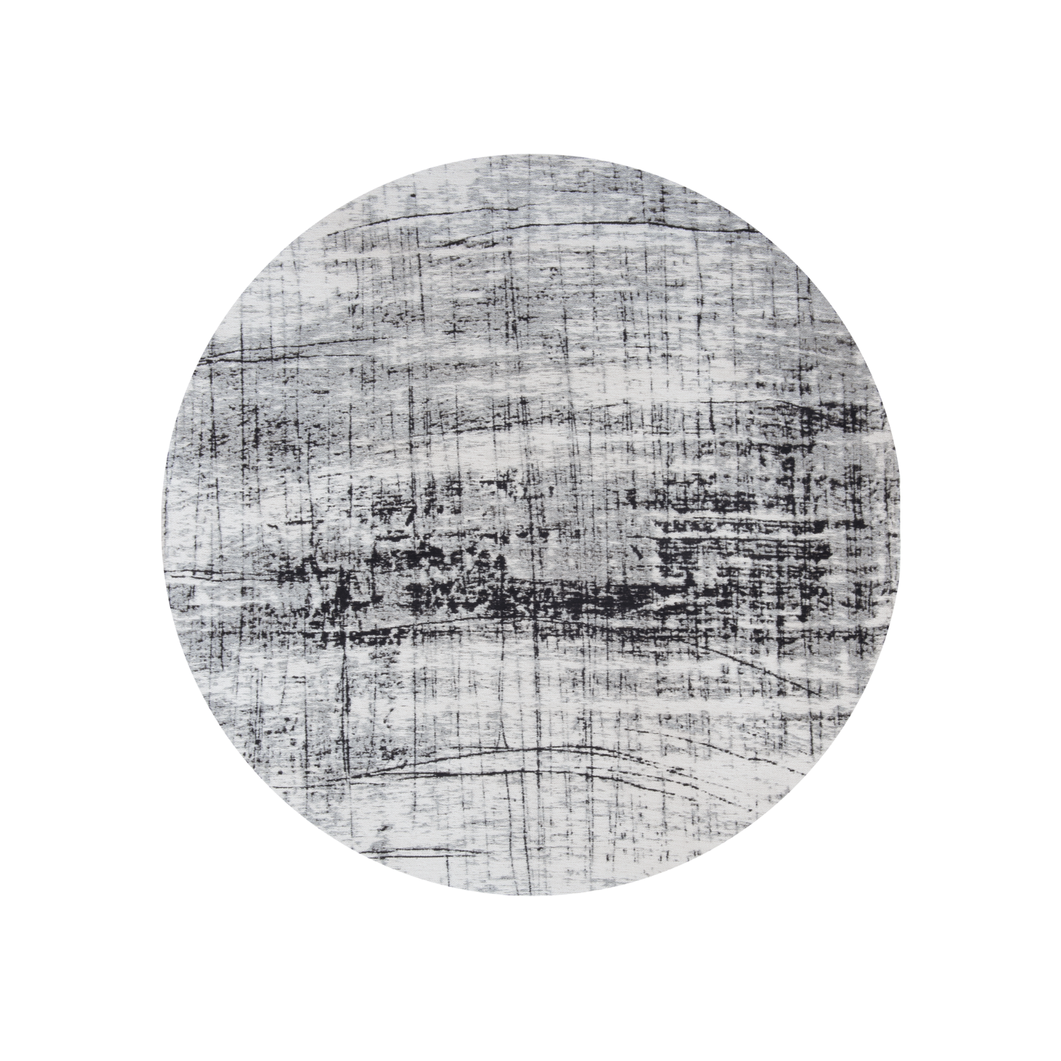 Kruhový koberec GRIFF METRO ČIERNY & BIELY šedý