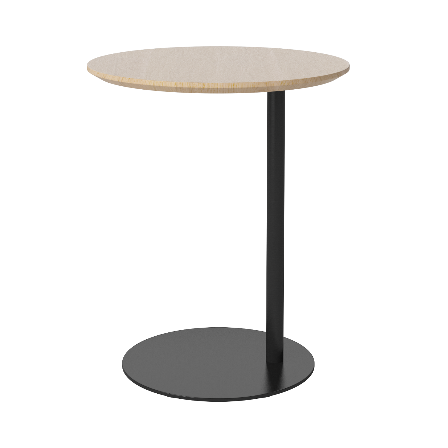 Bočný stolík PILLAR bielené dubové drevo s čiernym podstavcom