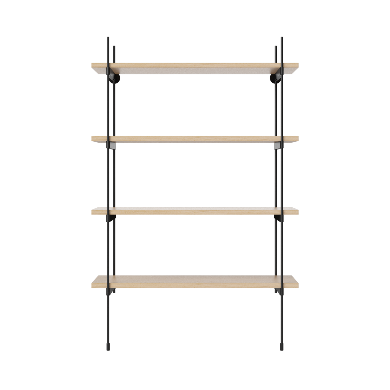 Regál ROD bielený dyha dubová s čiernym rámom