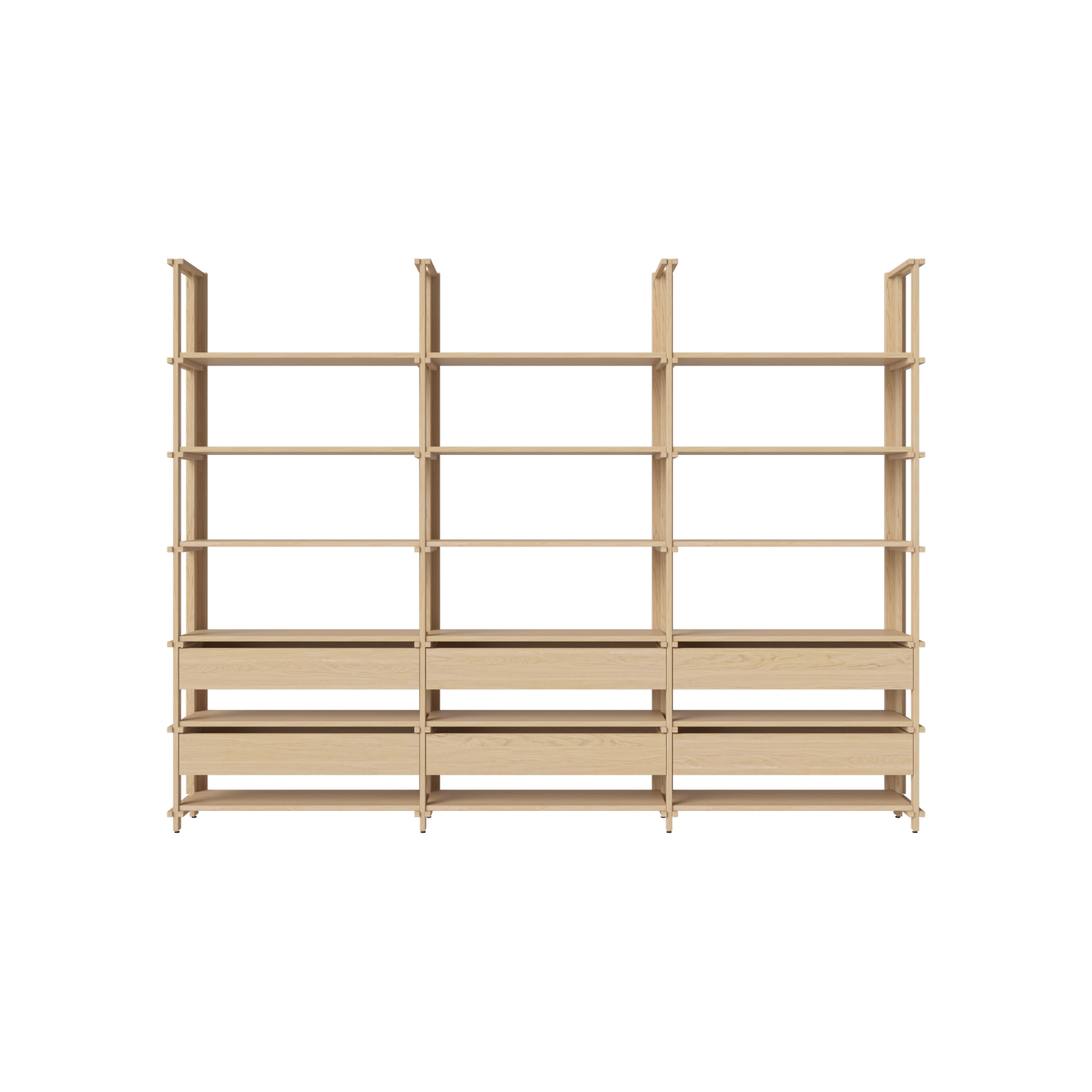 Regál so zásuvkami FRIEDMAN bielené dubové drevo