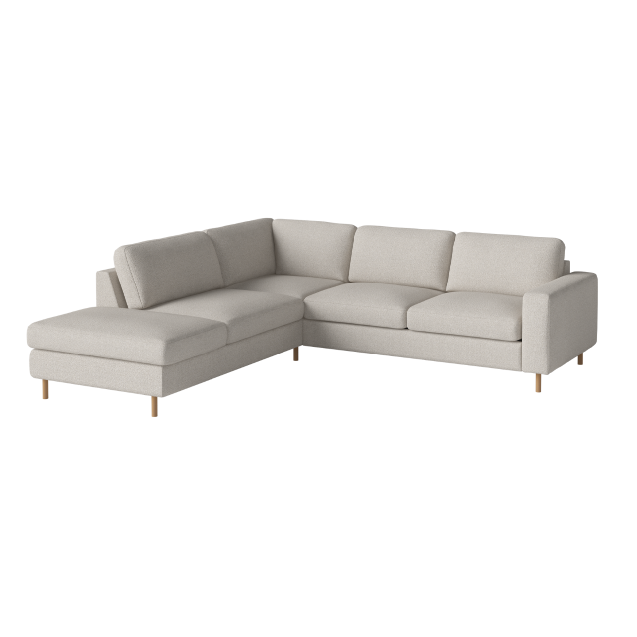 Rohová pohovka otvorená ľavostranná SCANDINAVIA s dubovým podstavcom