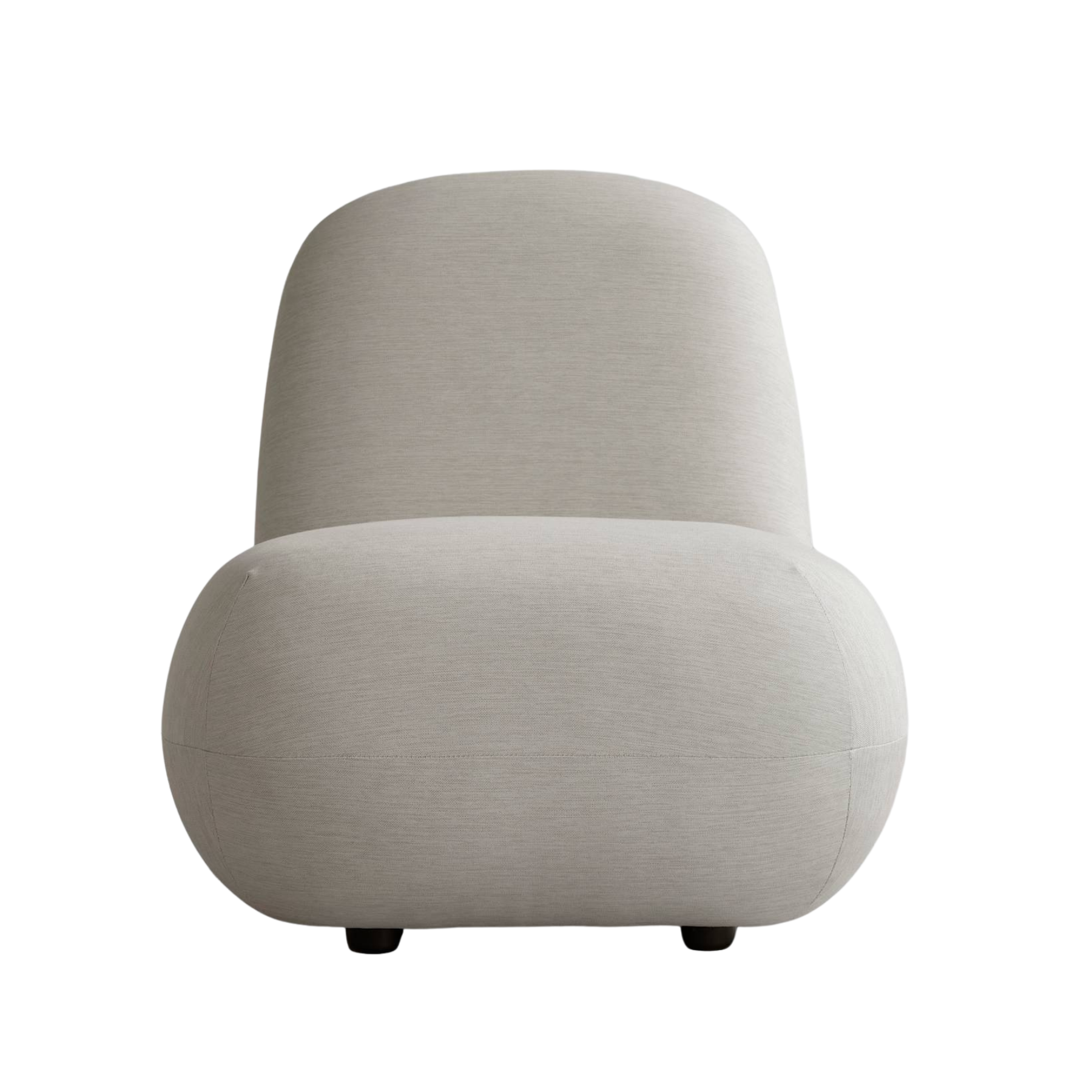 TOE FLAT armless armchair warm gray