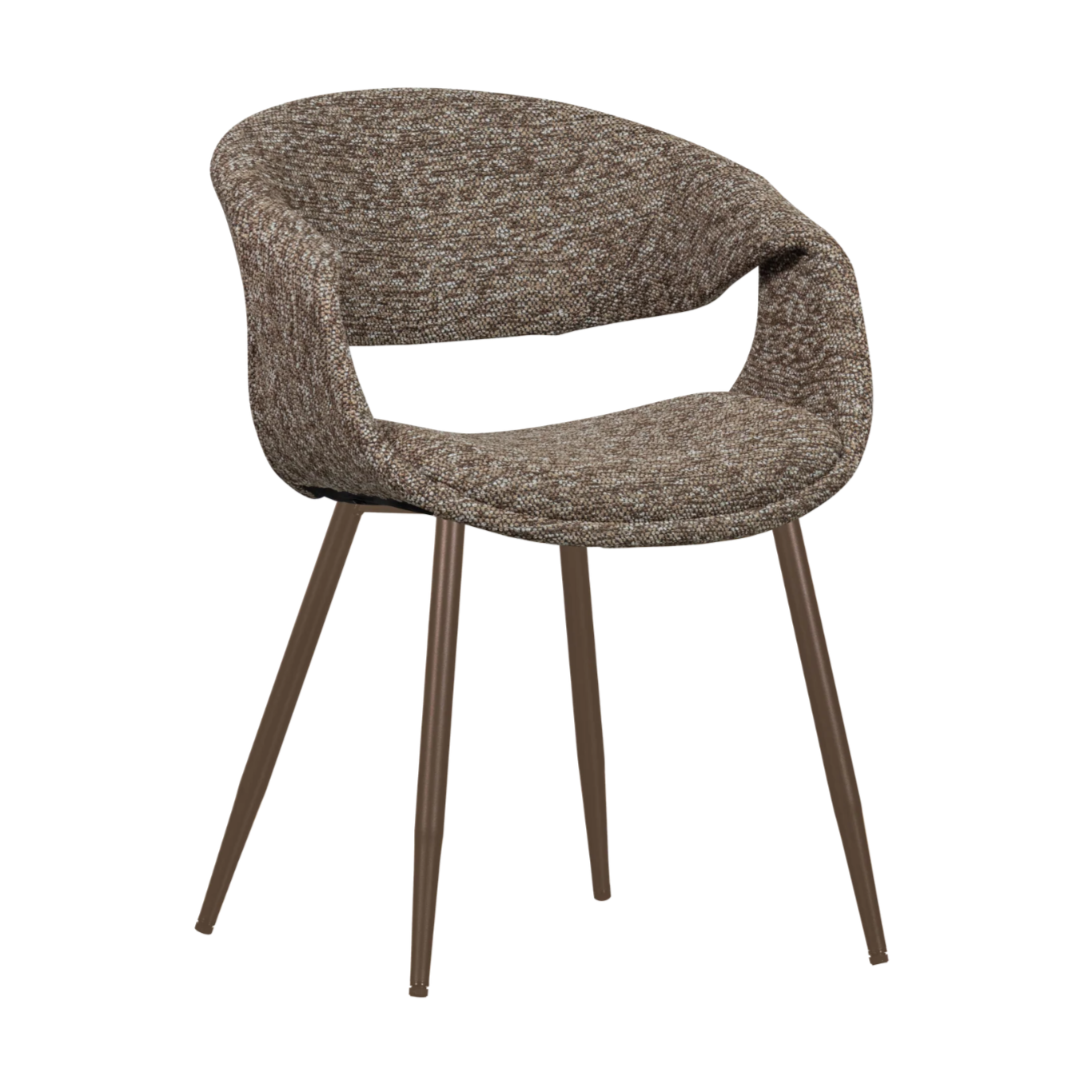 YOSSI Armchair brown with brown metal base