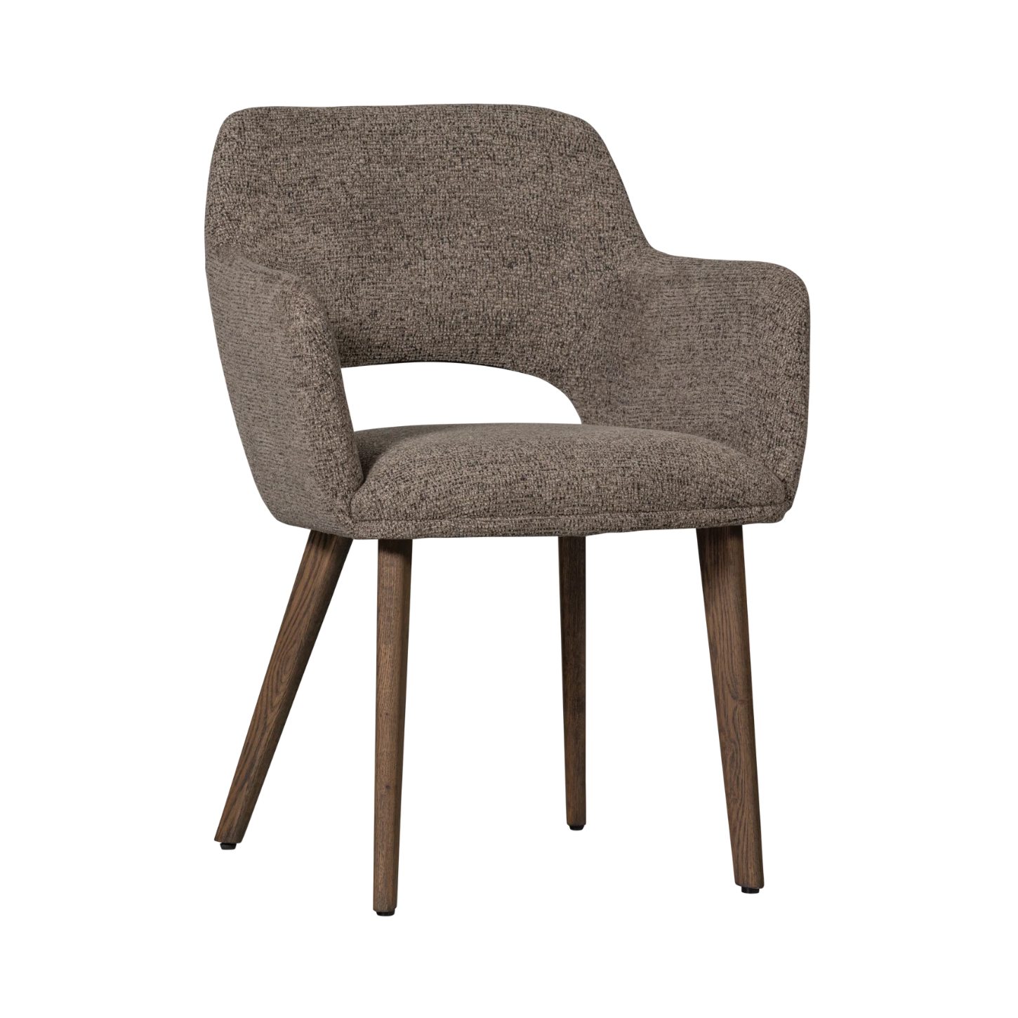 MURAT taupe chair with dark brown oak base