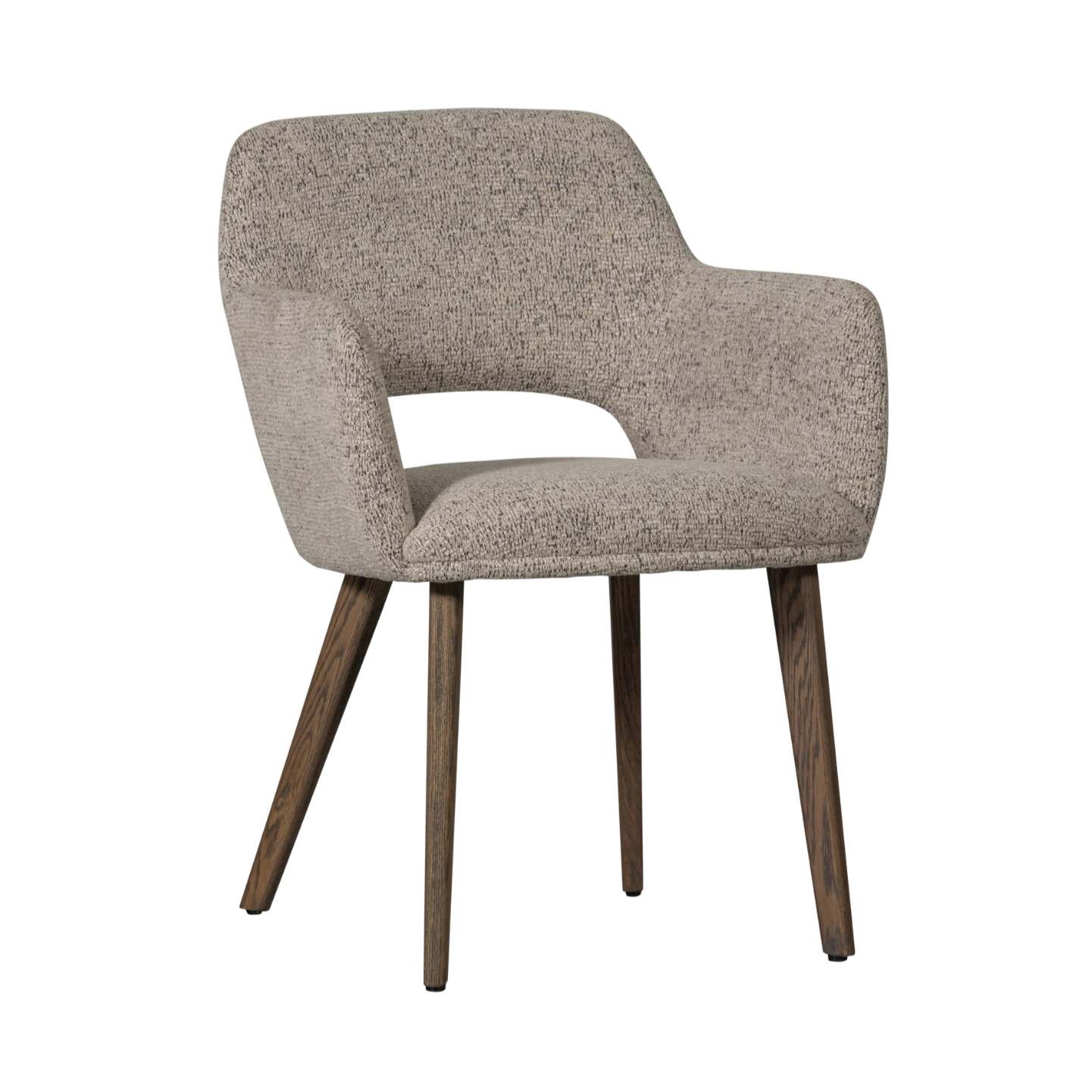 Stolička MURAT šedobéžová s tmavohnedým dubovým podstavcom