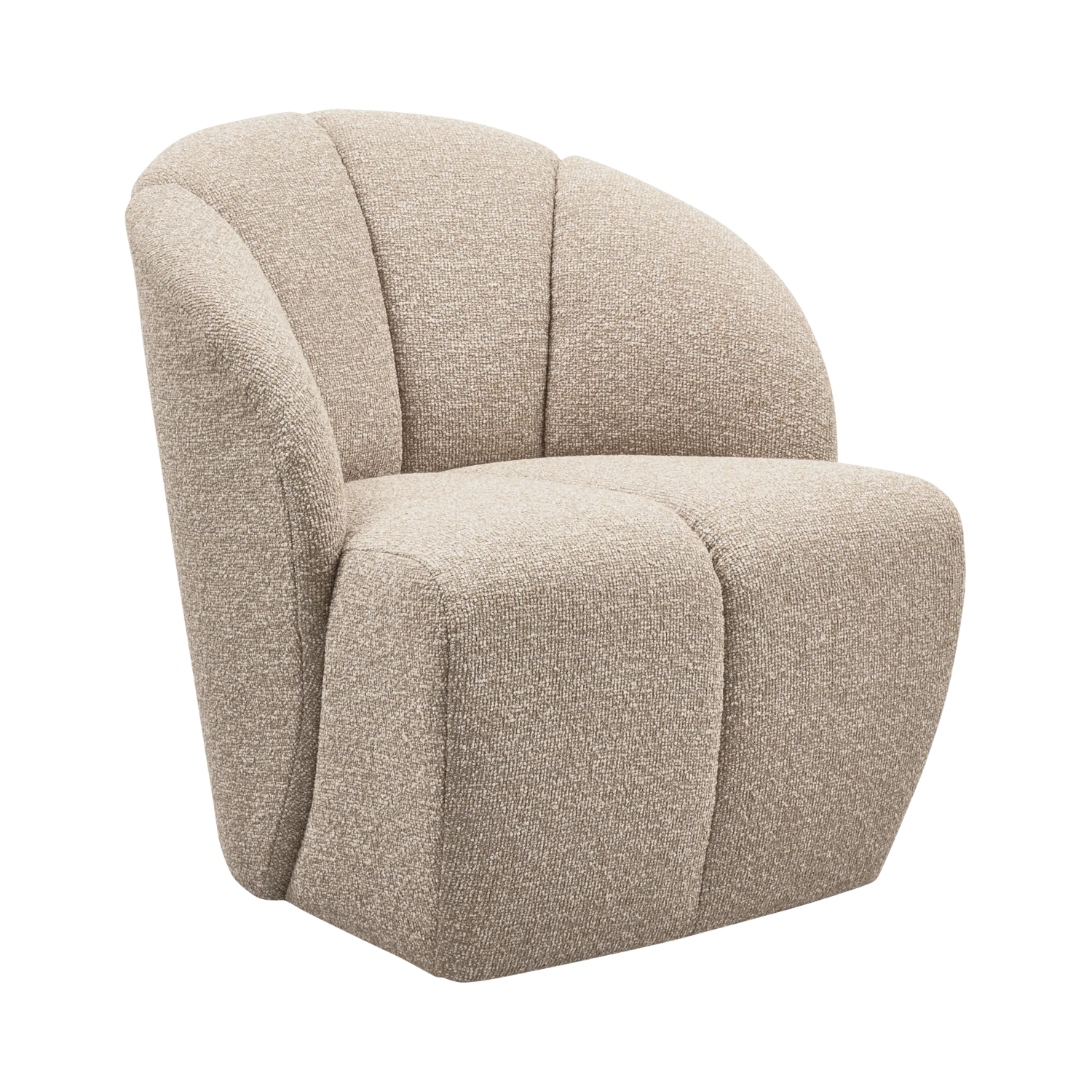 Otočný kreslo MOJO béžový melír bouclé