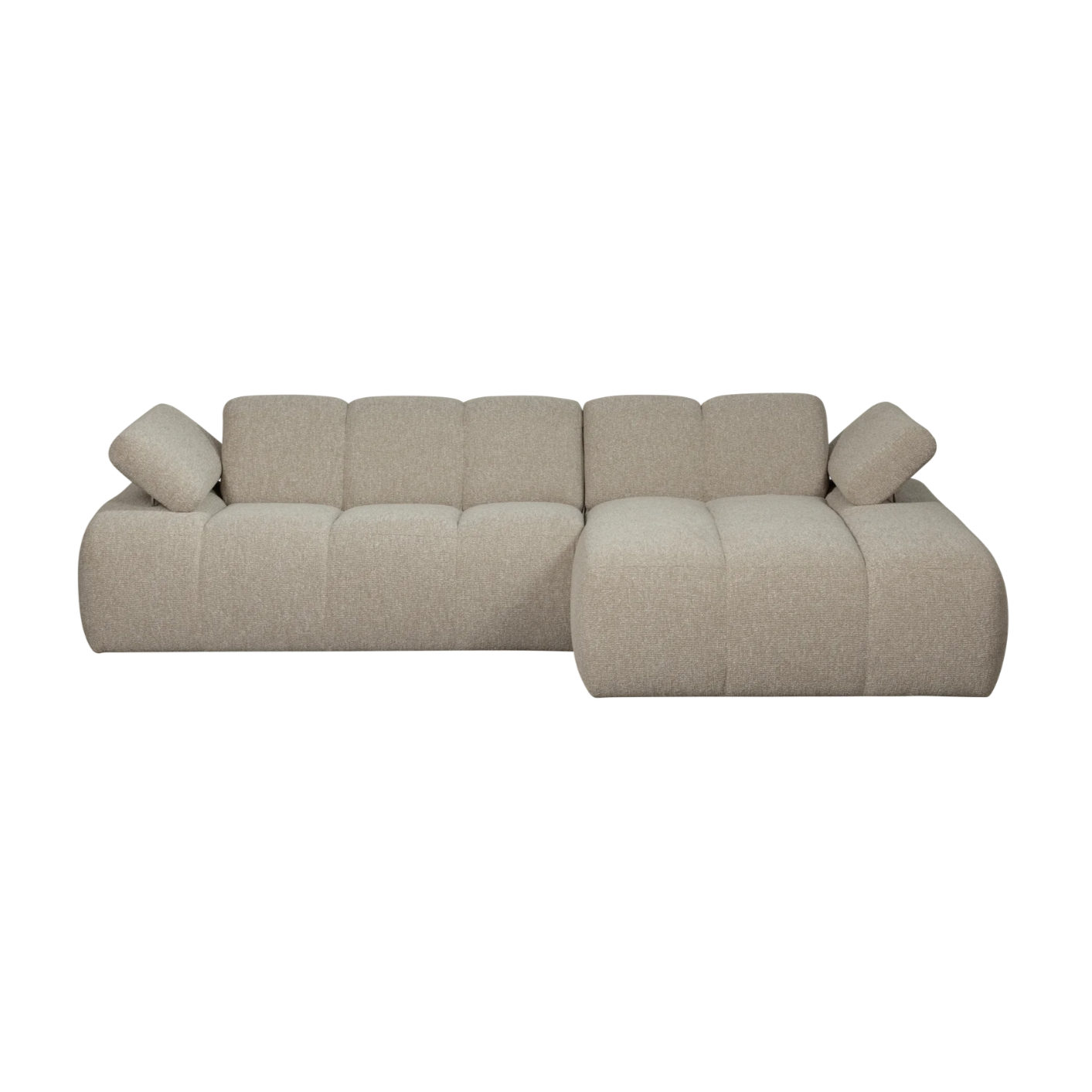 Right-facing modular corner sofa MOJO beige mélange bouclé