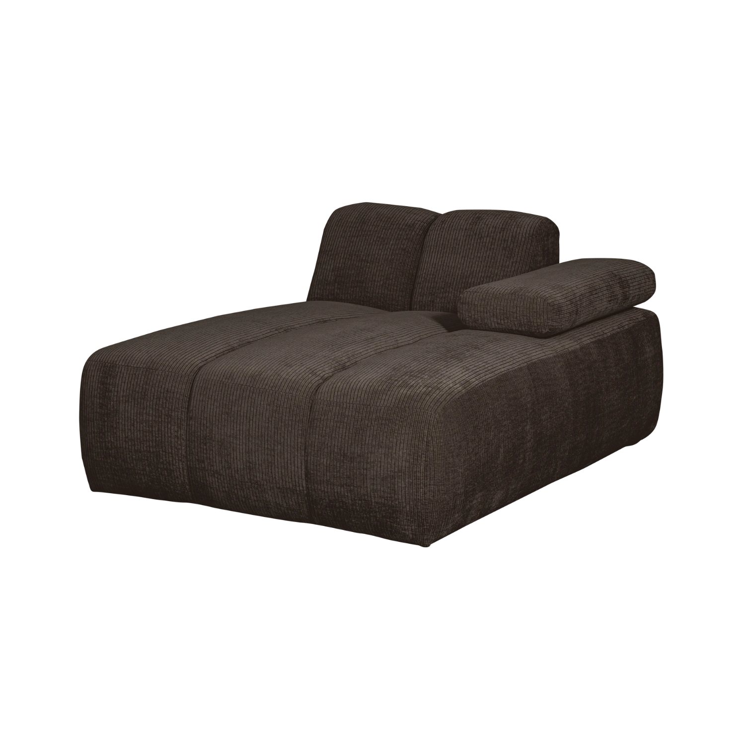 MOJO modular sofa - right-facing chaise longue in dark brown corduroy