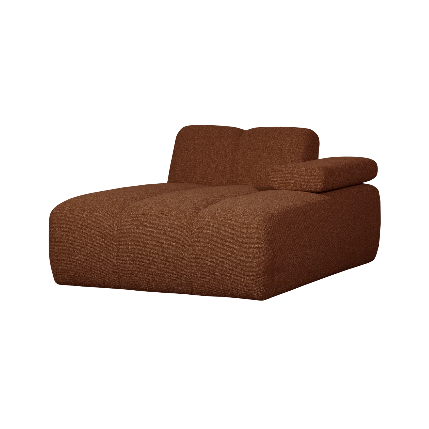 MOJO Modular Sofa - Right-Arm Chaise in Rusty Brown Bouclé