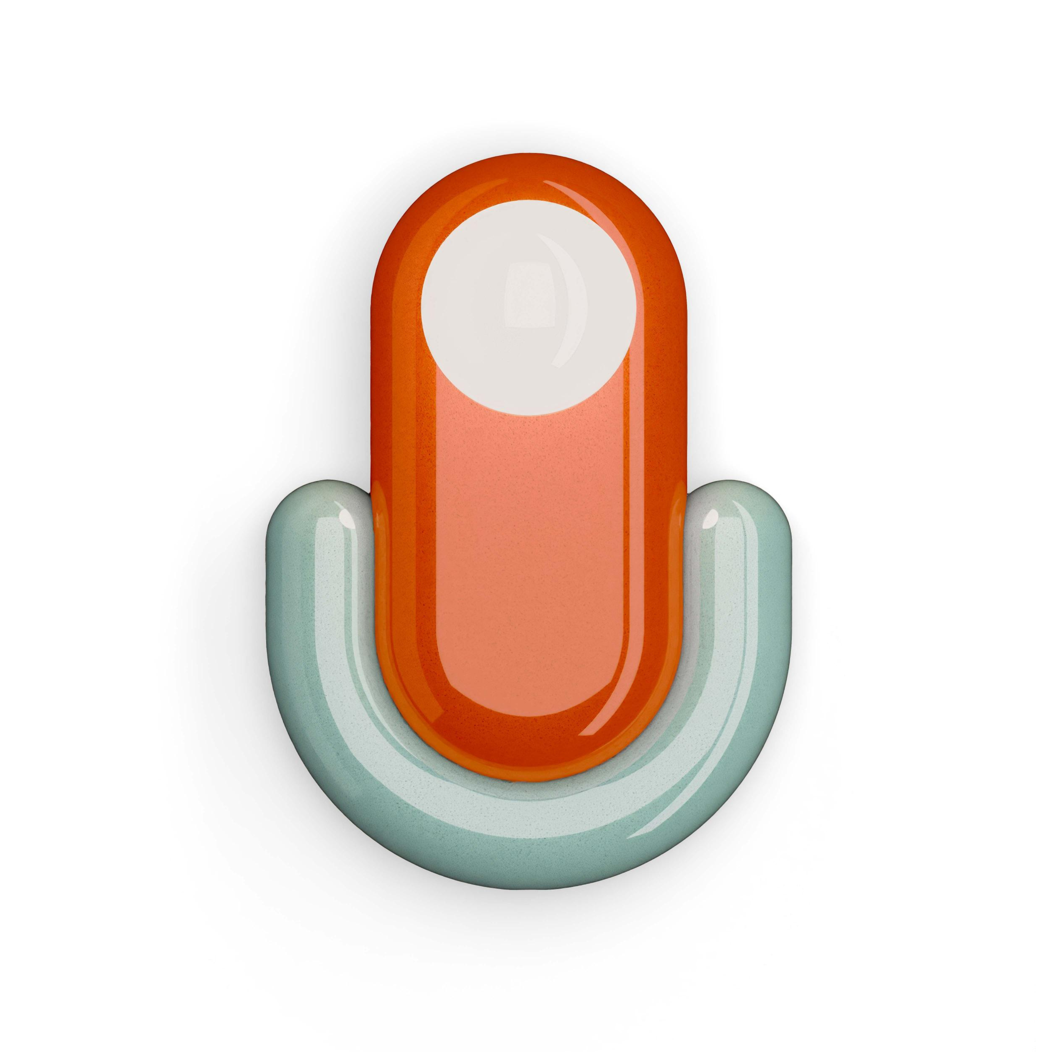 ECLAIR ceramic wall lamp in orange with blue