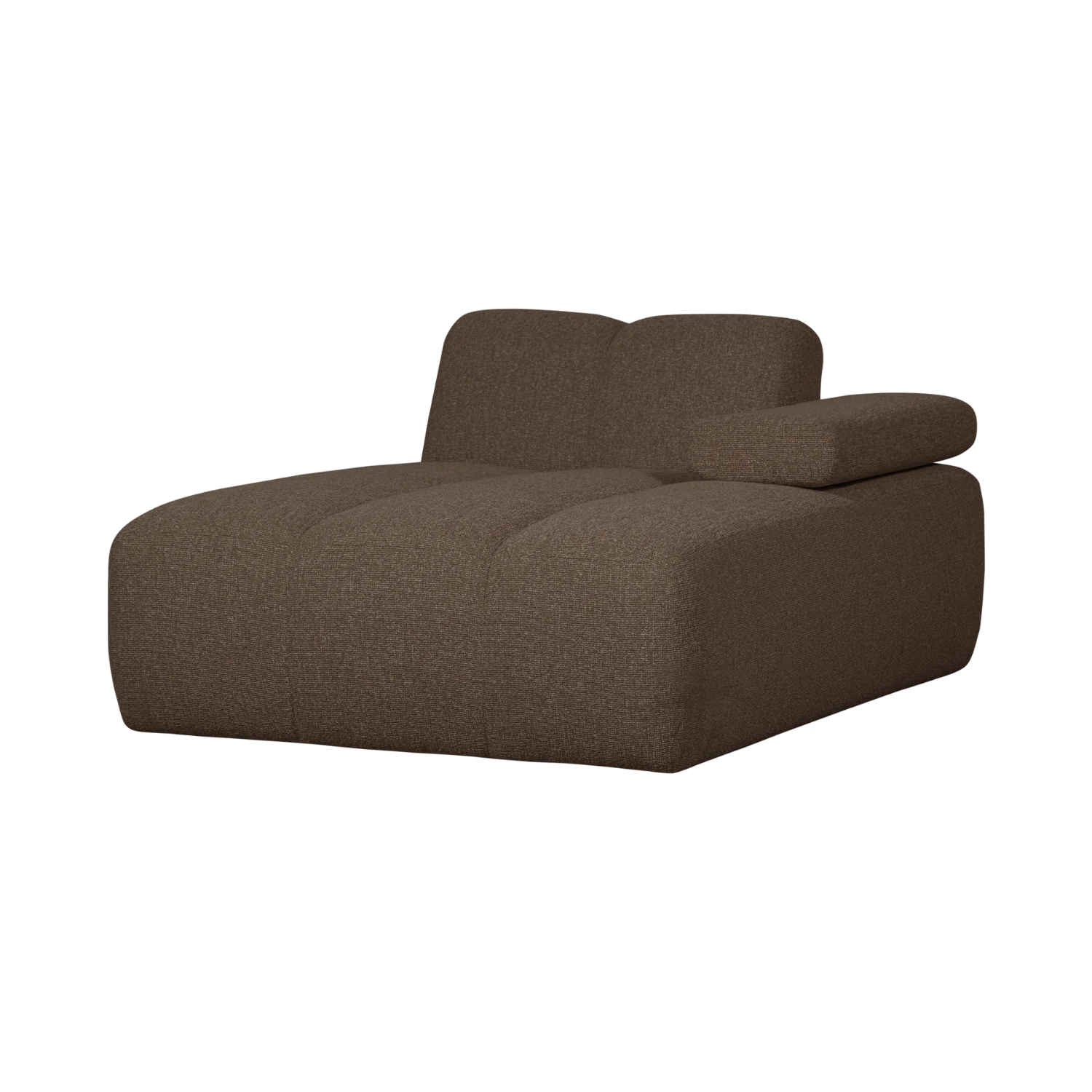 MOJO modular sofa - right-facing chaise longue in dark brown bouclé