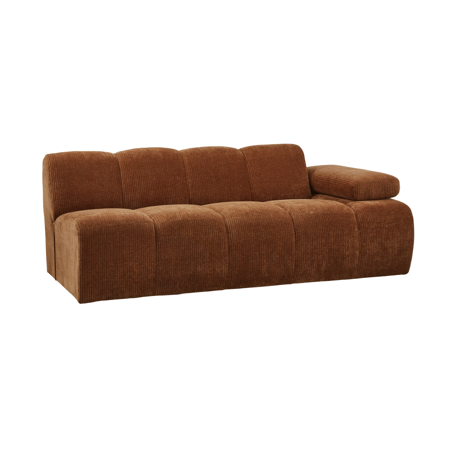 MOJO modular sofa - right-facing 2-seater brown corduroy element