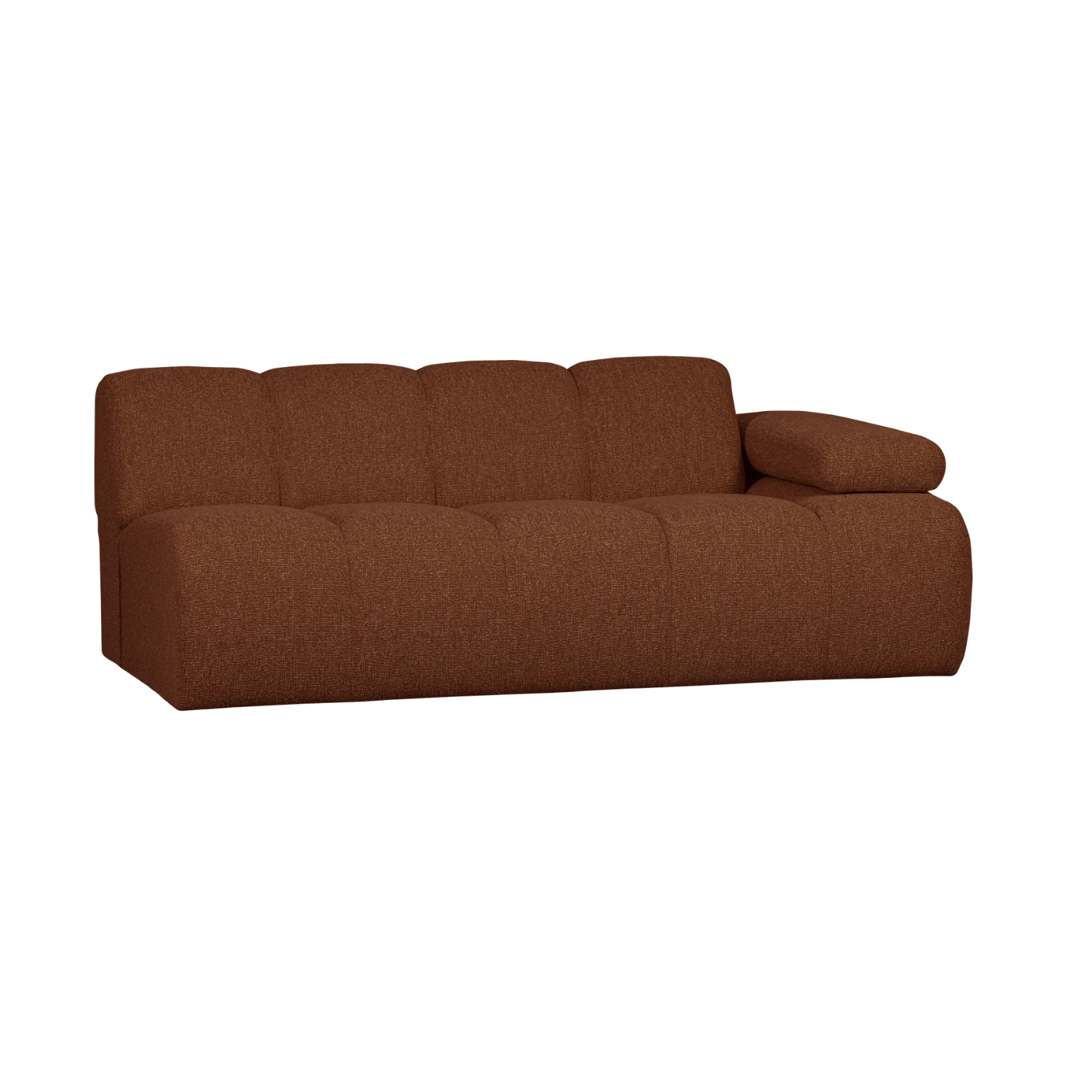 MOJO Modular Sofa - Right-Hand Element for Two People in Rusty Brown Bouclé
