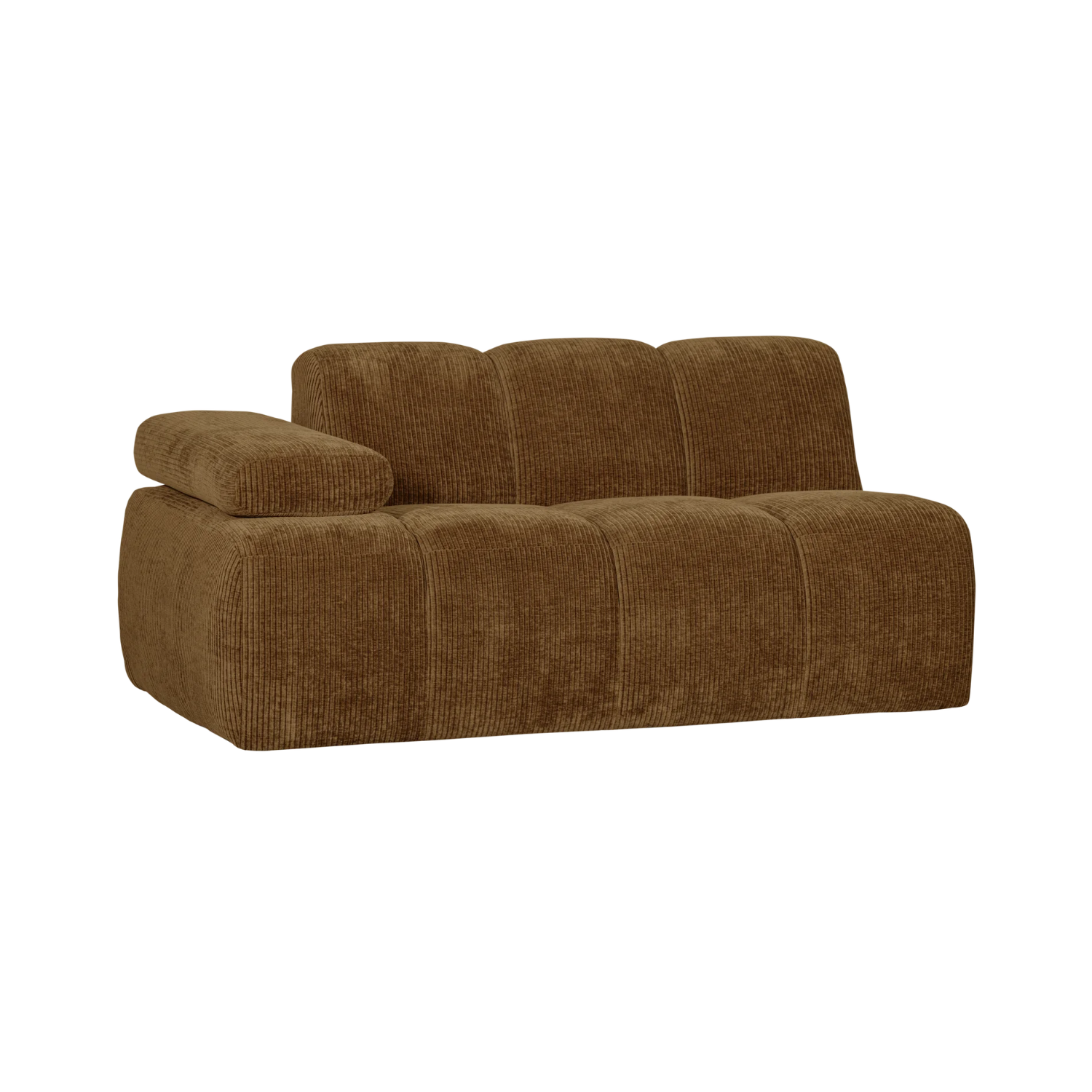MOJO modular sofa - 1.5-seater left-sided dark honey corduroy element