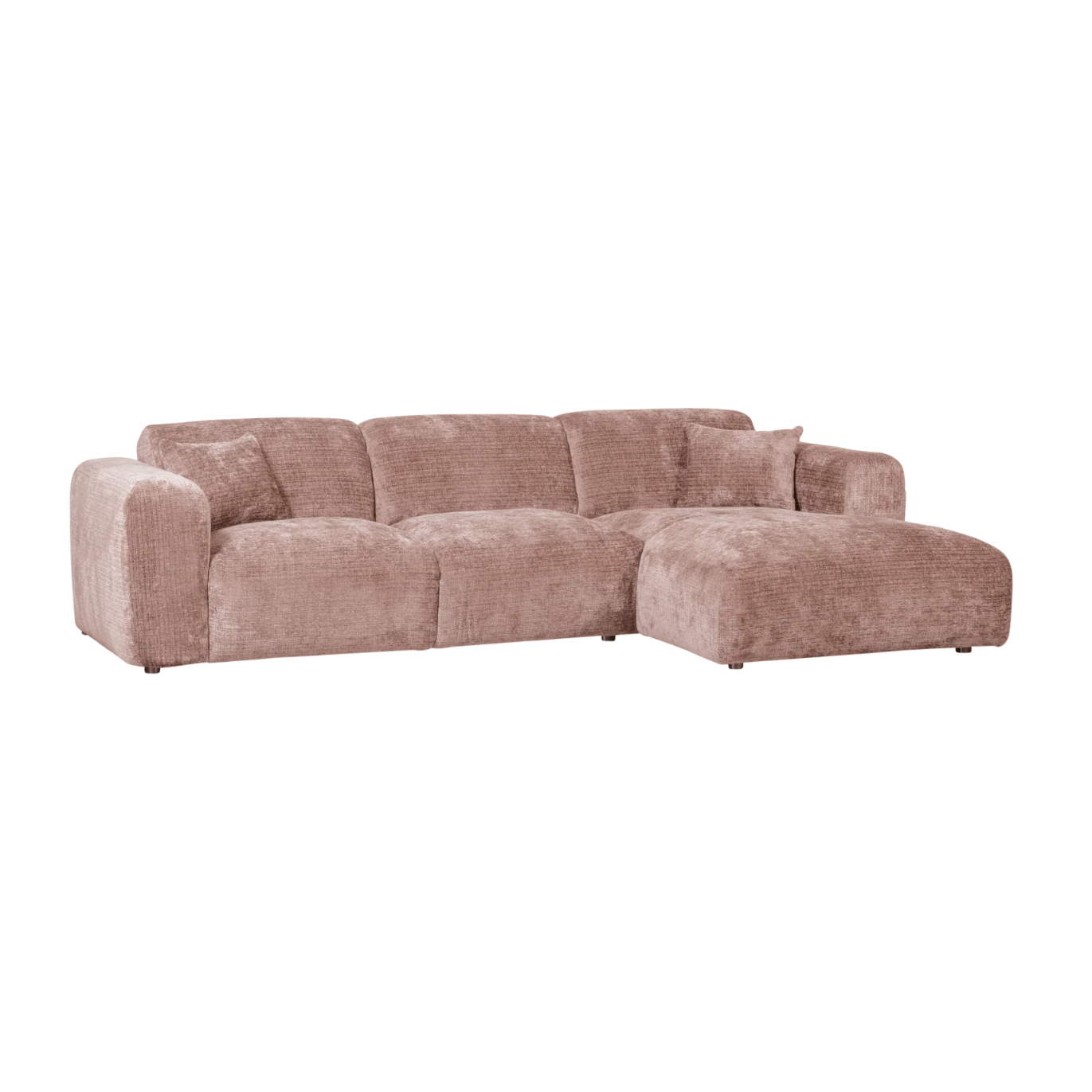 Right-facing modular CLOUD corner sofa in pink