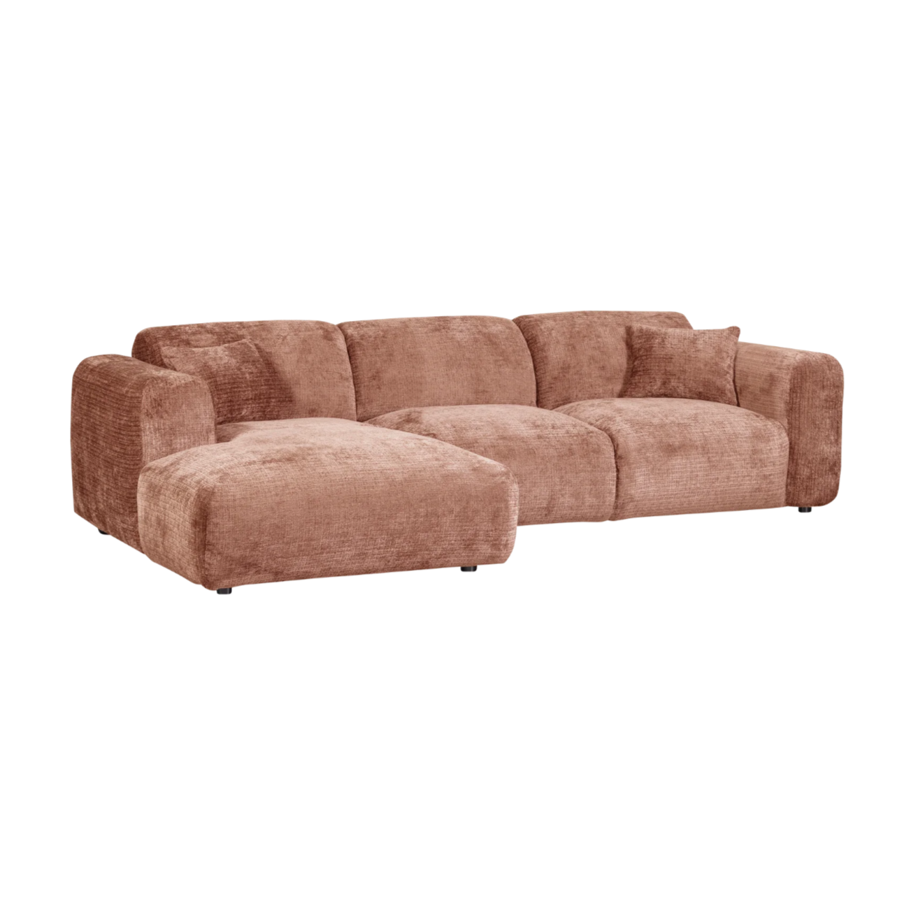 Left-facing modular CLOUD corner sofa terracotta