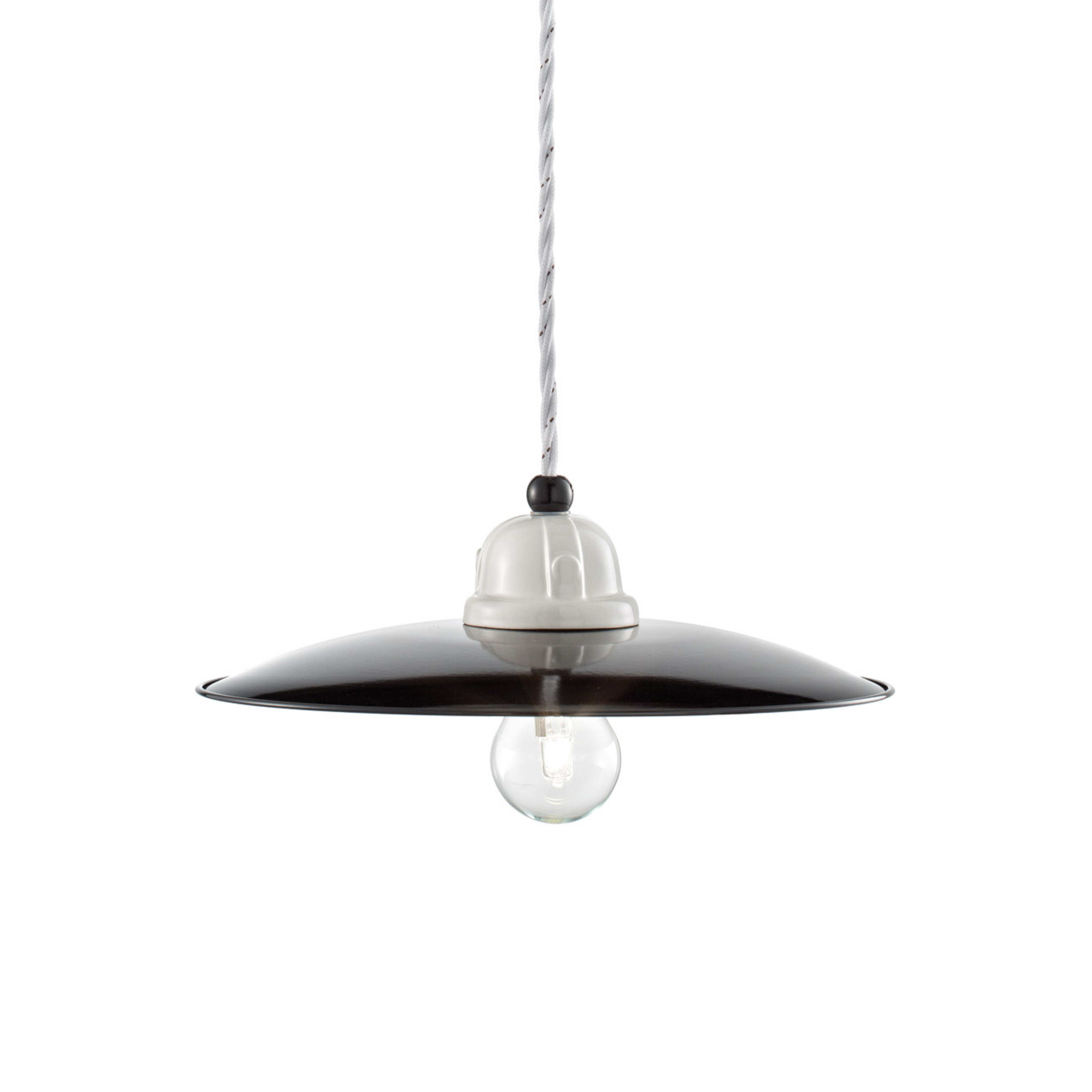 Závesná keramická lampa B&W bielo-čierna