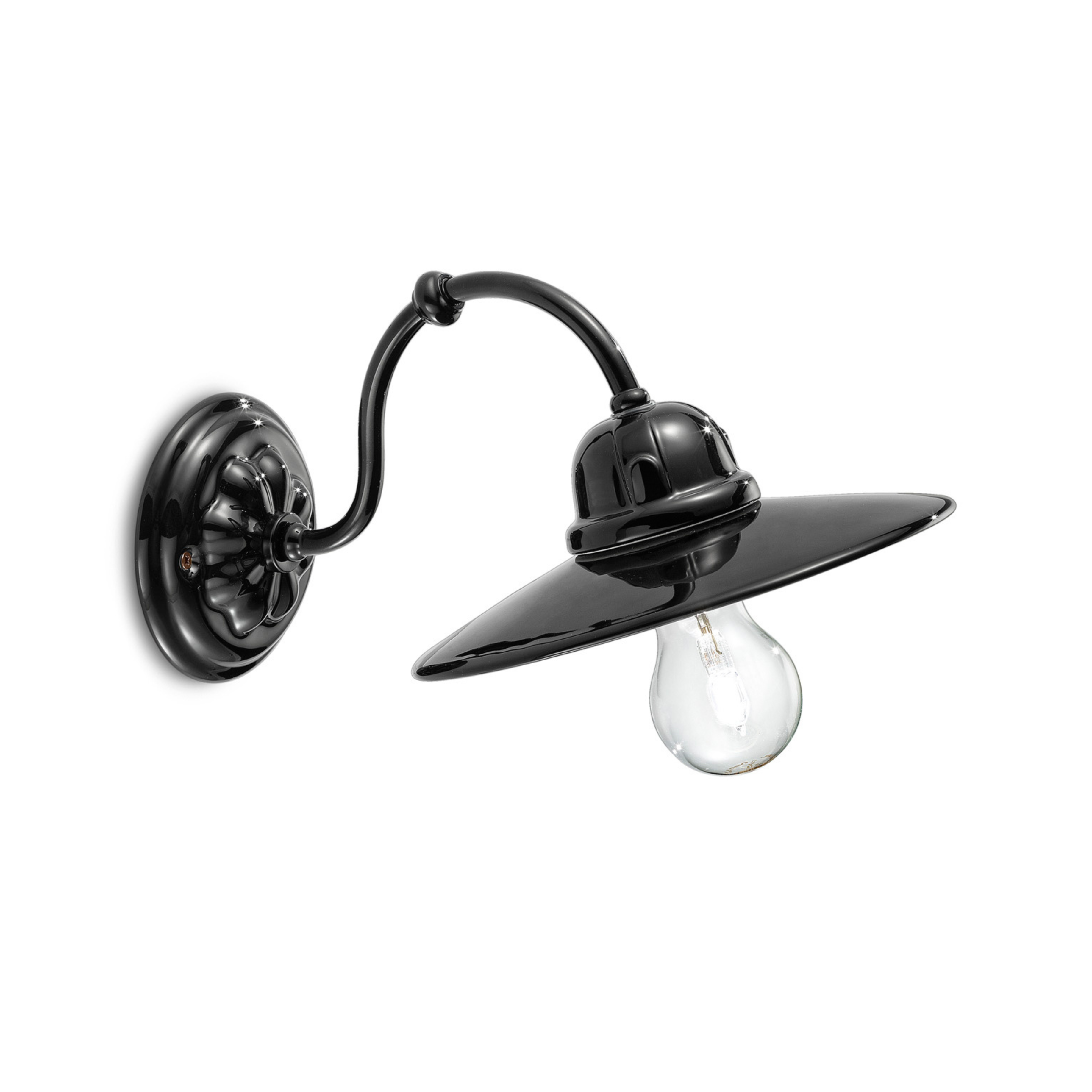 Black B&W ceramic wall lamp