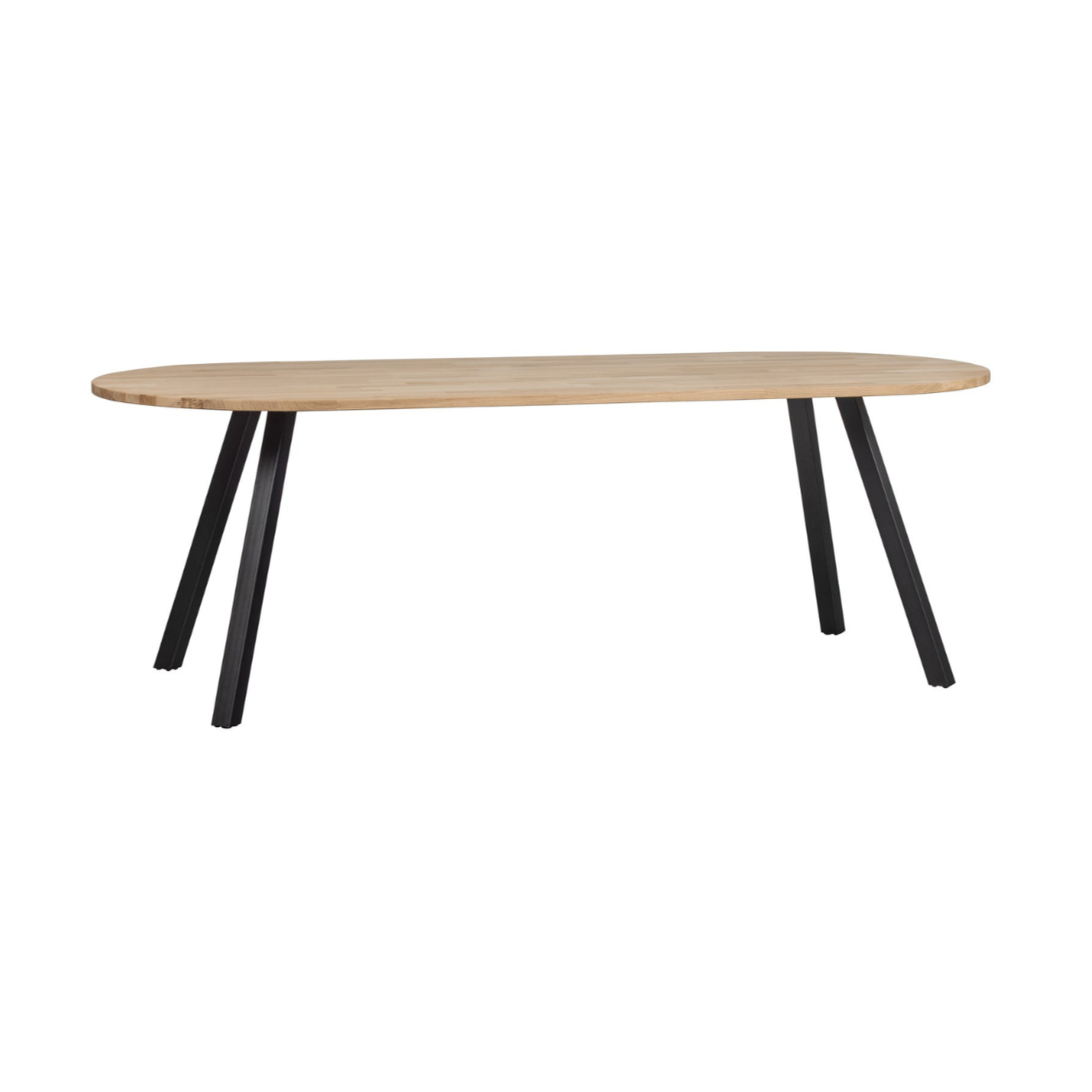 Oval table TABLO oak with V-shaped base