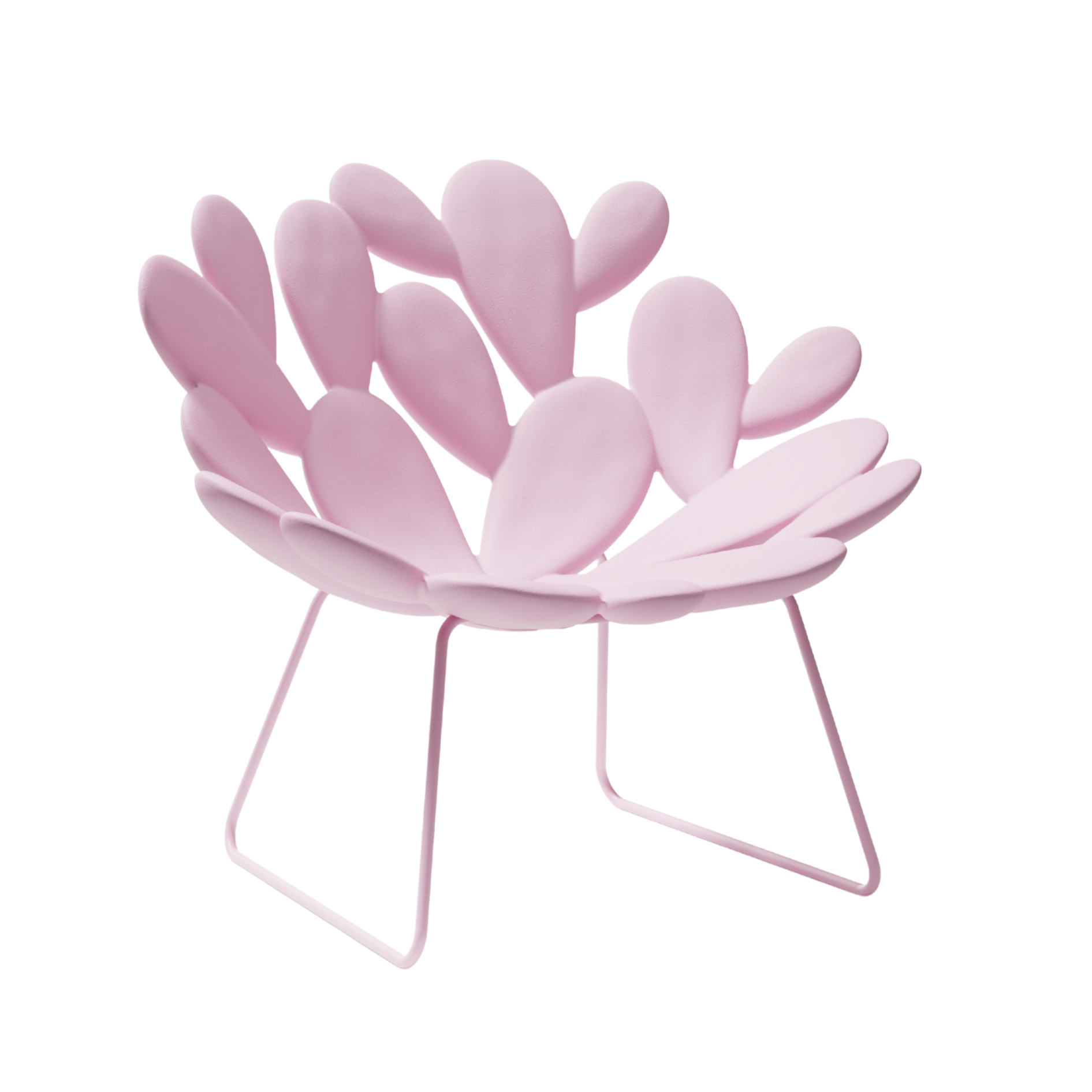 Light Pink FILICUDI Garden Armchair with Sled Base