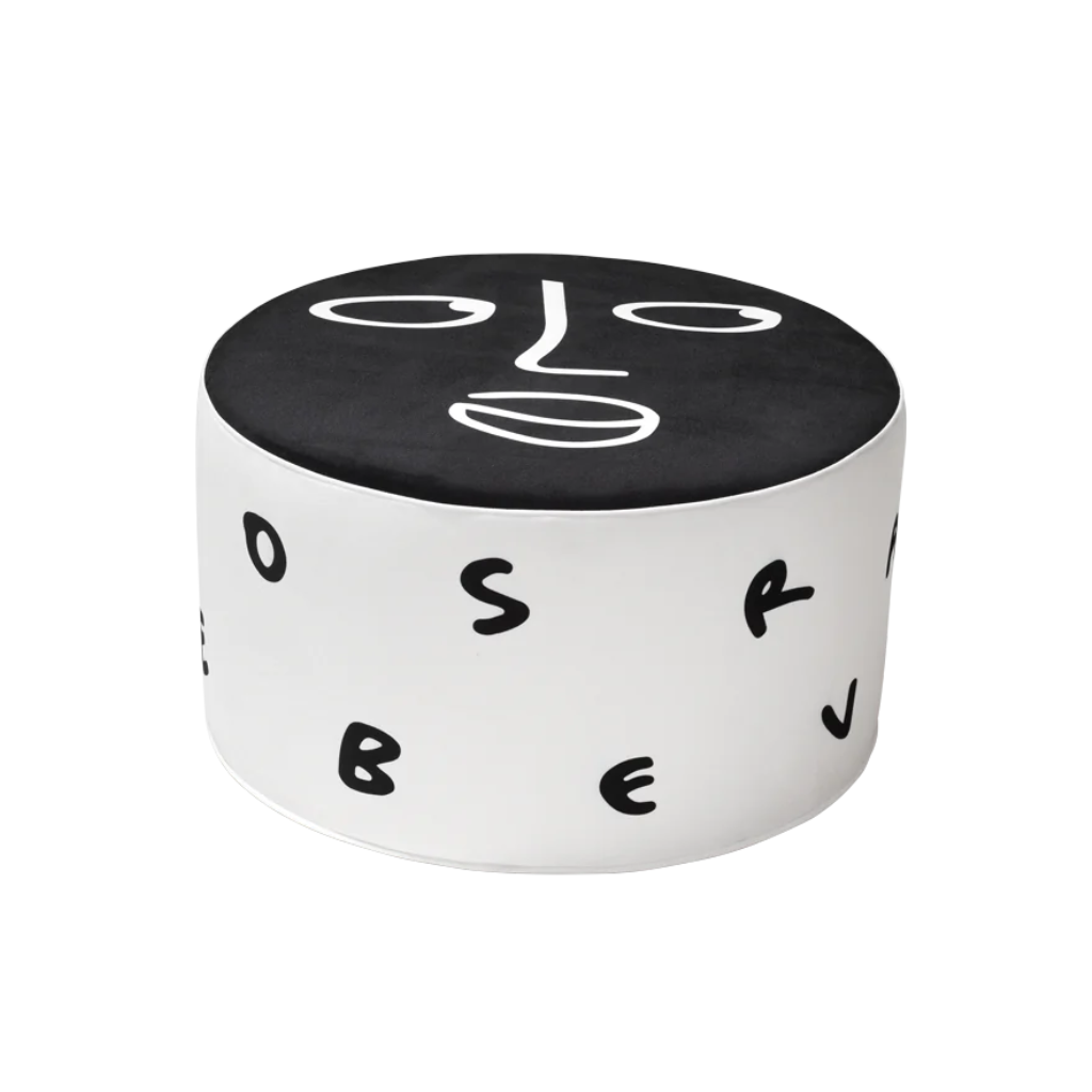 Puf POLNOČNÝ MONOLÓG bielo-čierny