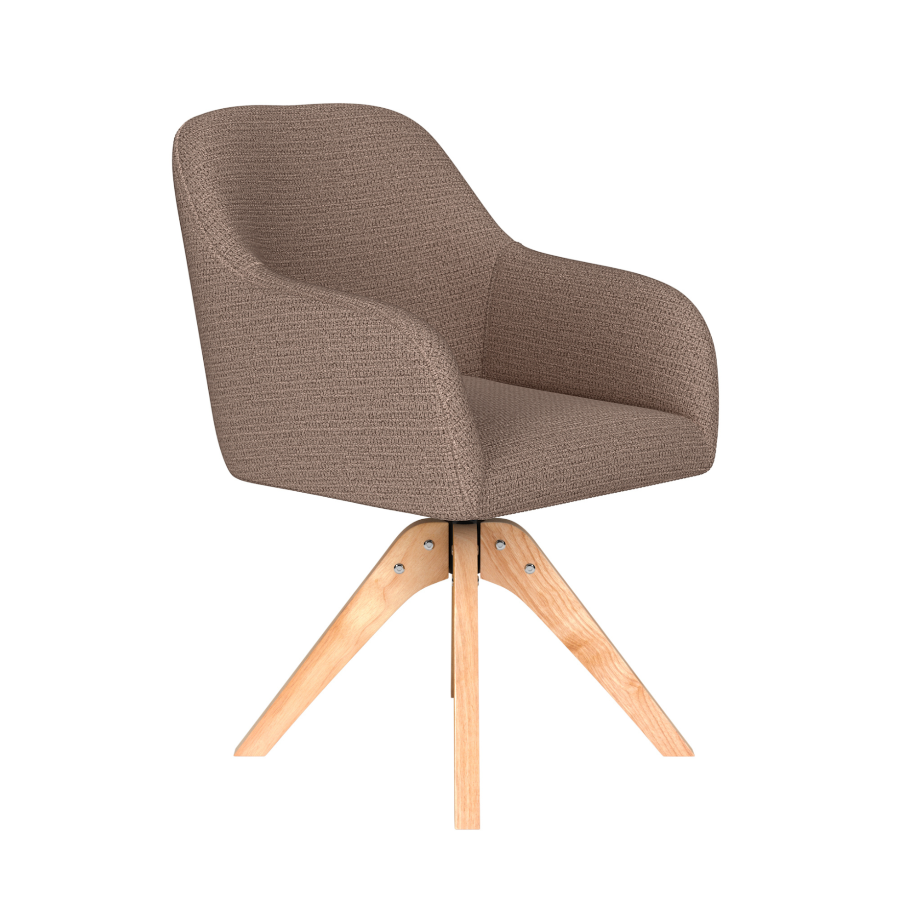 OTIS taupe swivel chair with wooden base