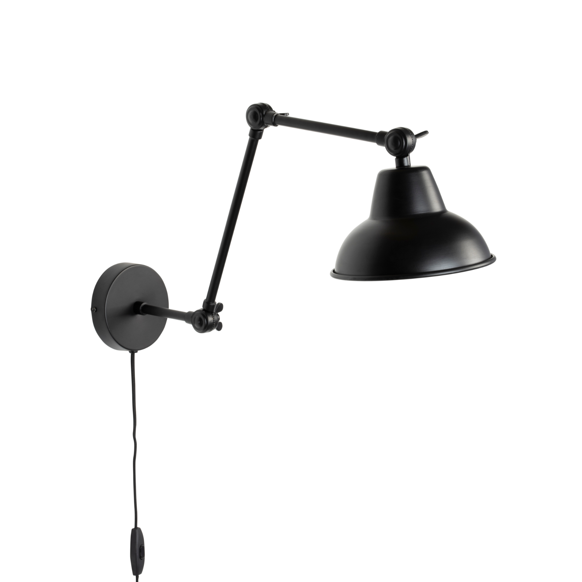 Adjustable wall lamp with arm XAVI black